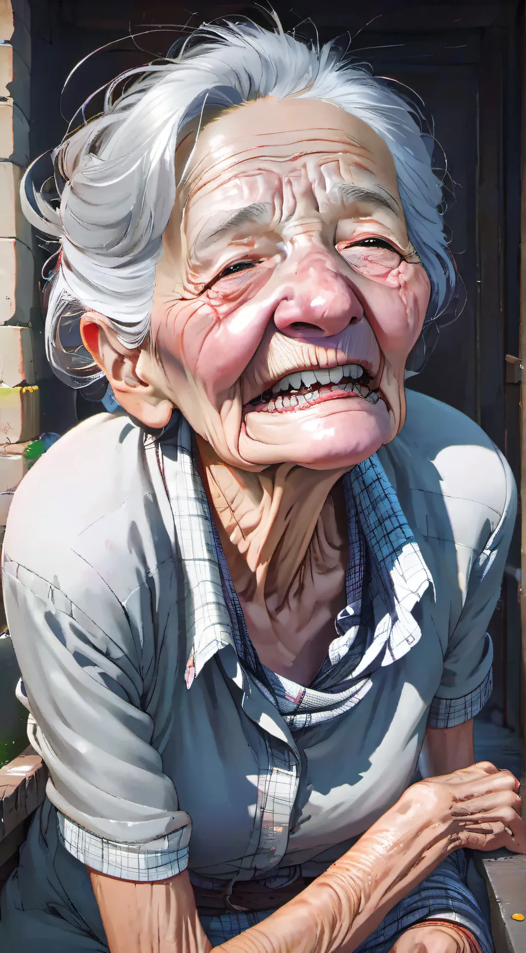 ai character: old lady background
