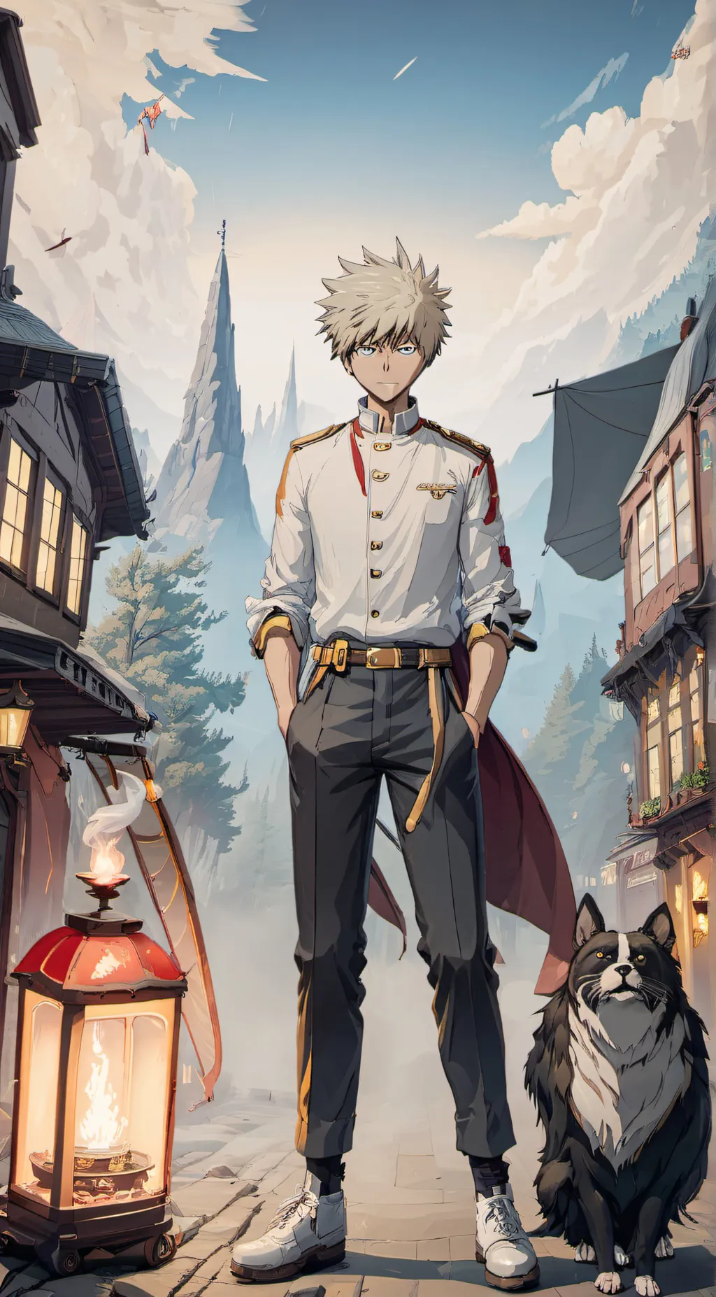 ai character: Katsuki Bakugo  background