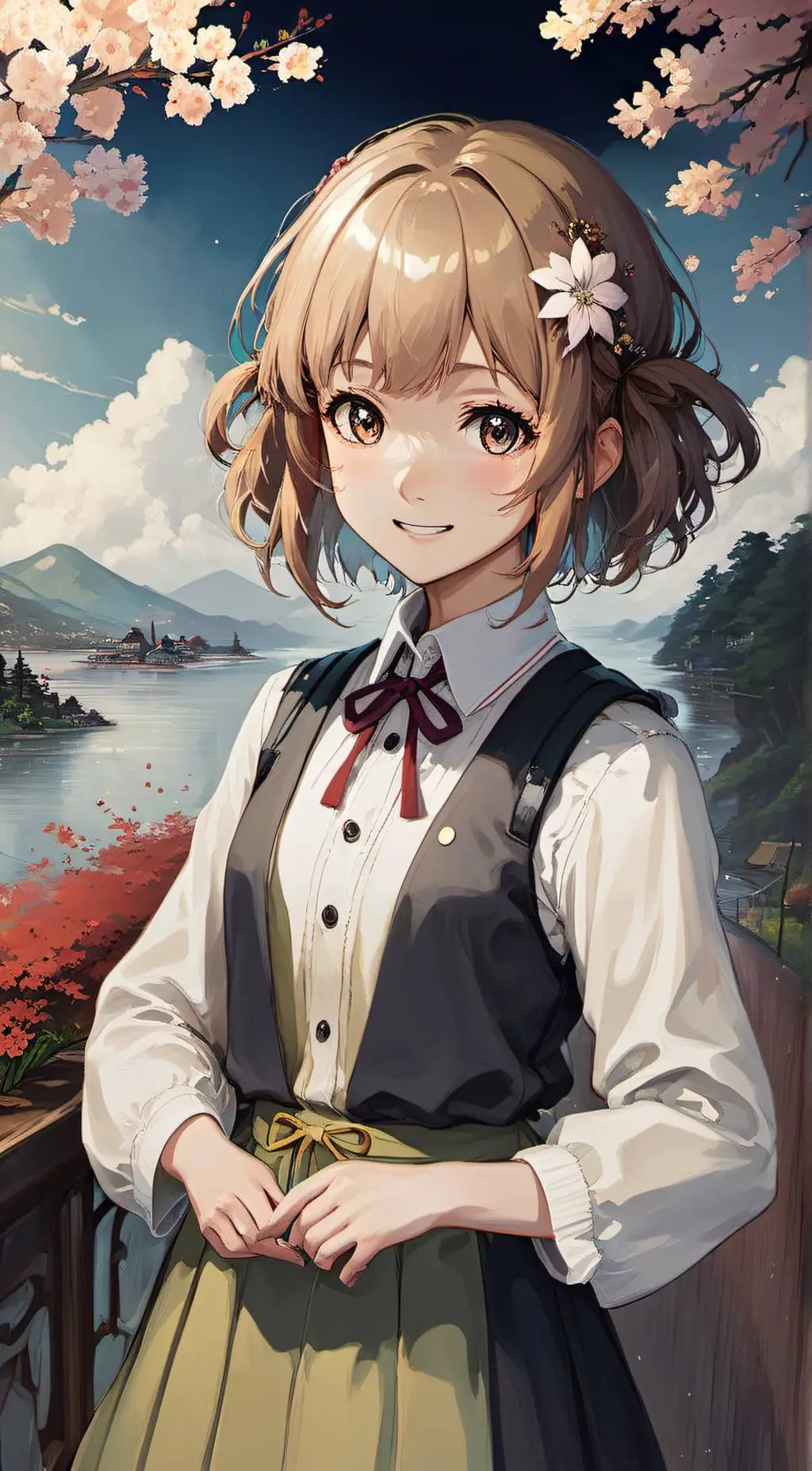 ai character: Chihiro Fujisaki  background