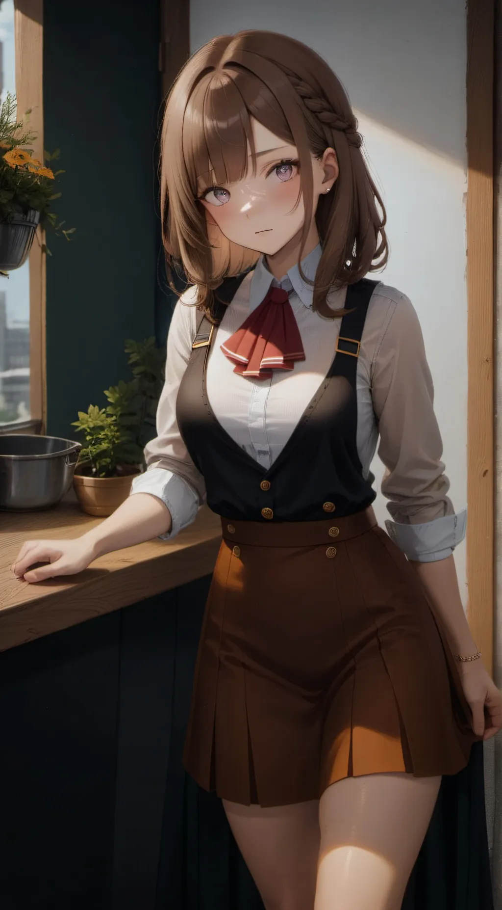 ai character: Amelia mash background