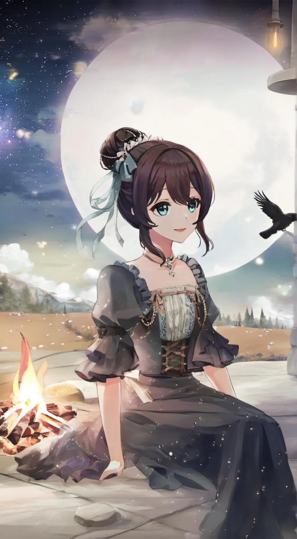 ai character: Amber background