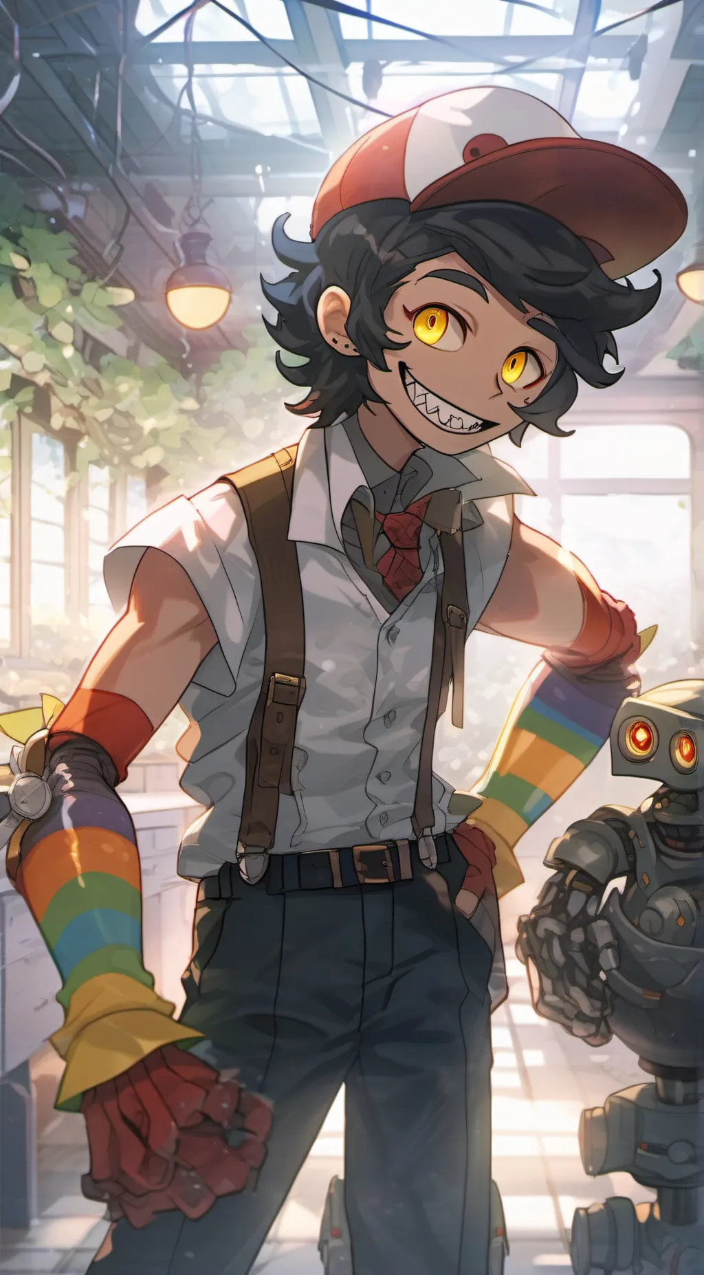 ai character: Rainbow Factory AU background