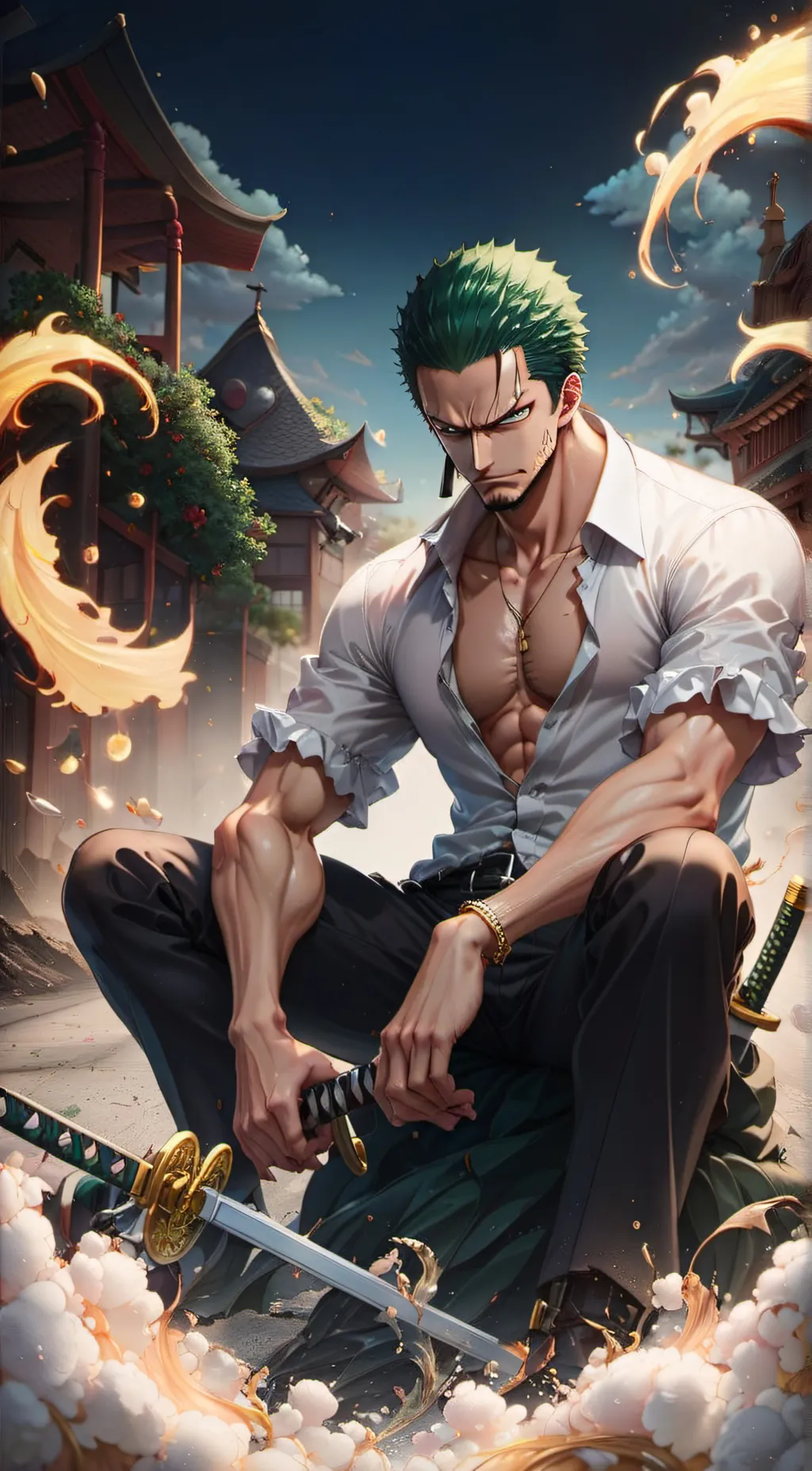 ai character: Mafia Zoro background