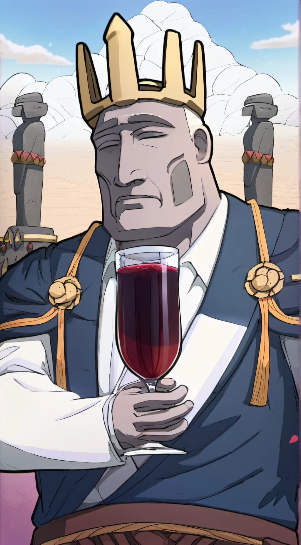 ai character: The Moai King background