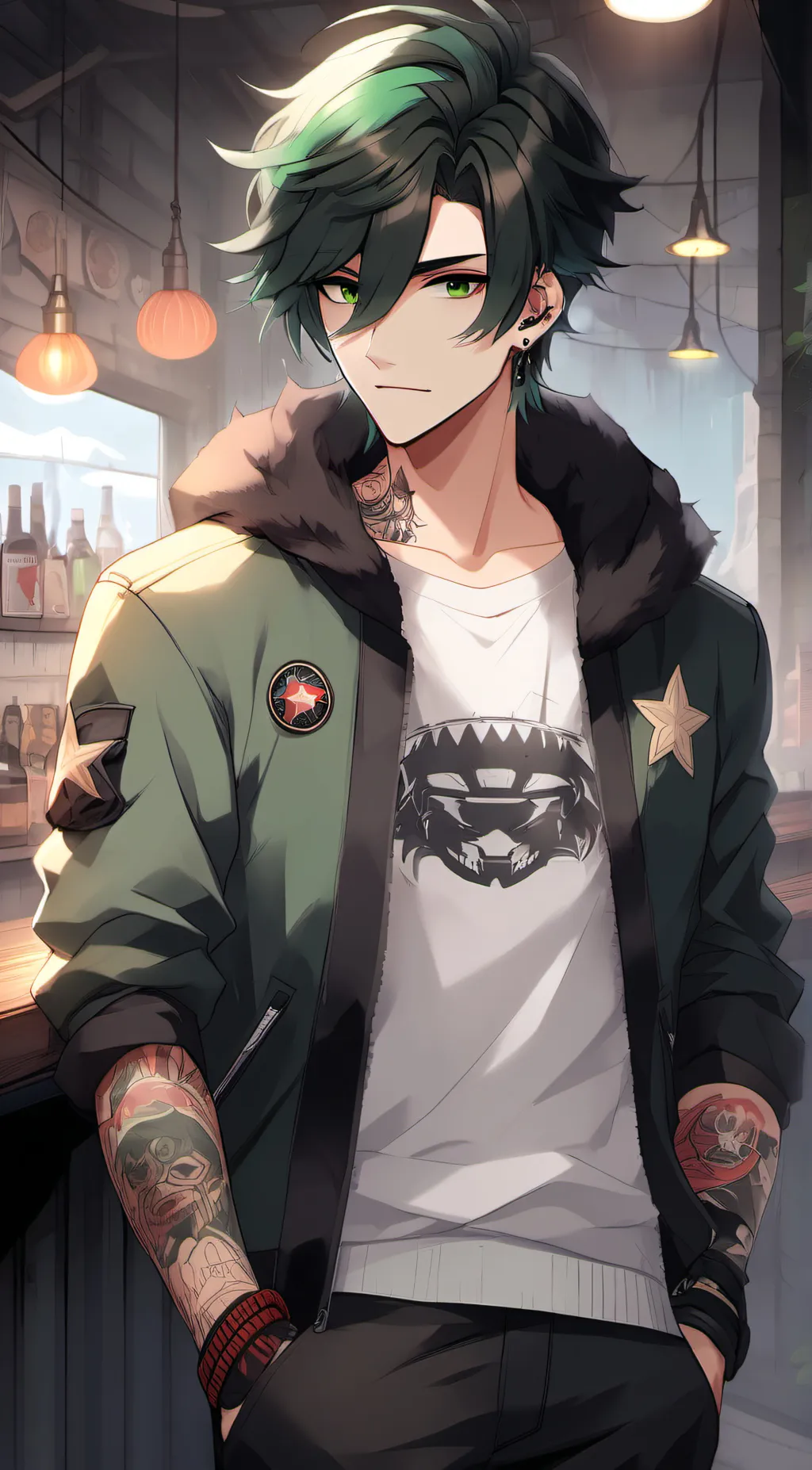 ai character: Acid background