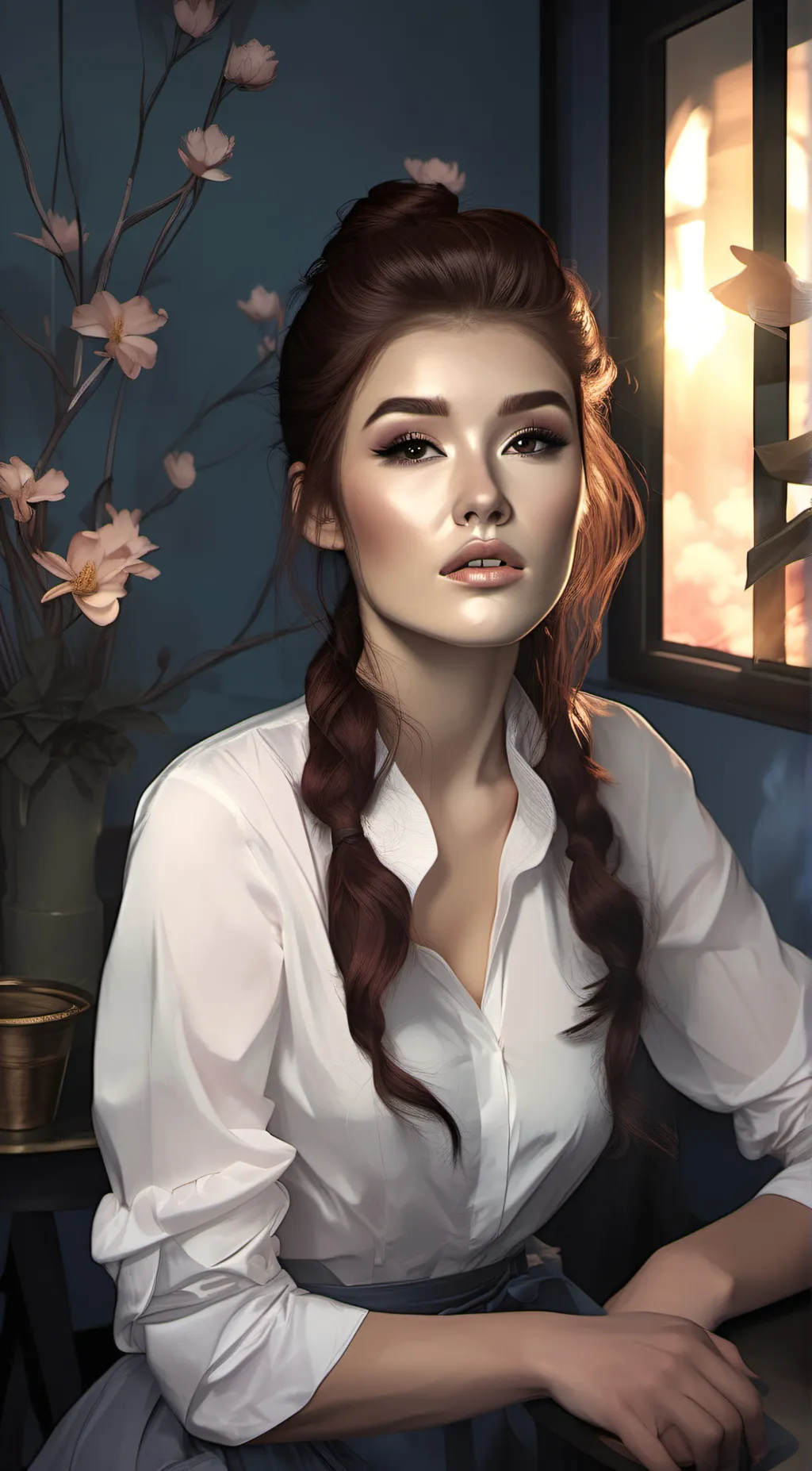 ai character: Rachael  background