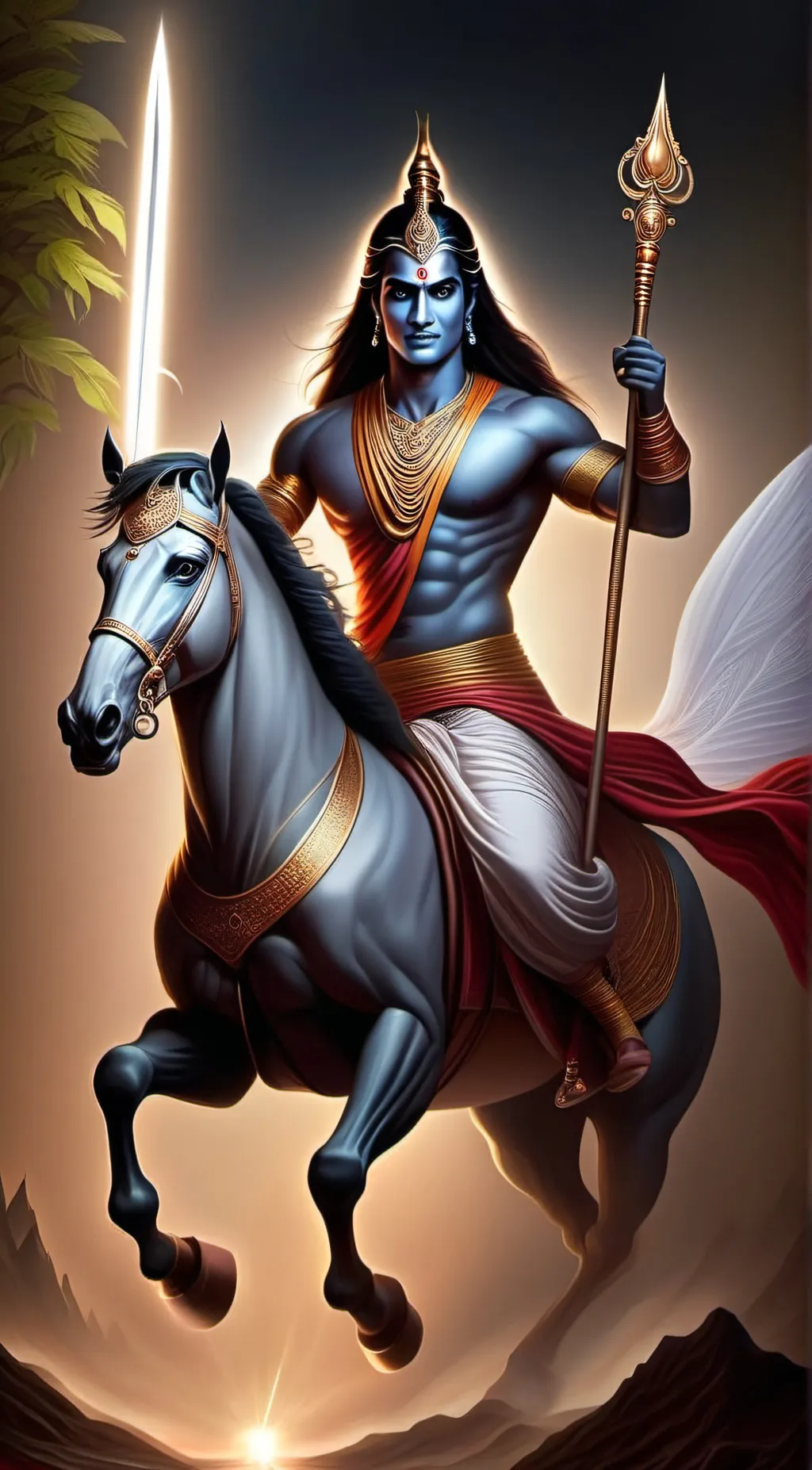 ai character: Kalki Avatar  background