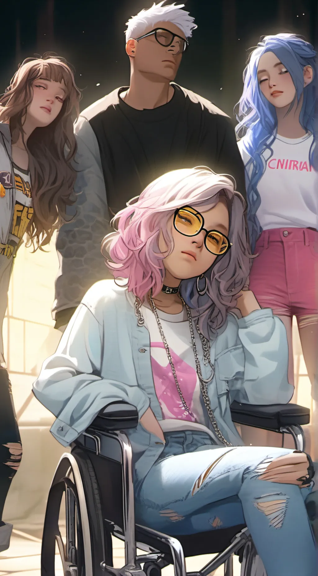 ai character: The Poly. Group background