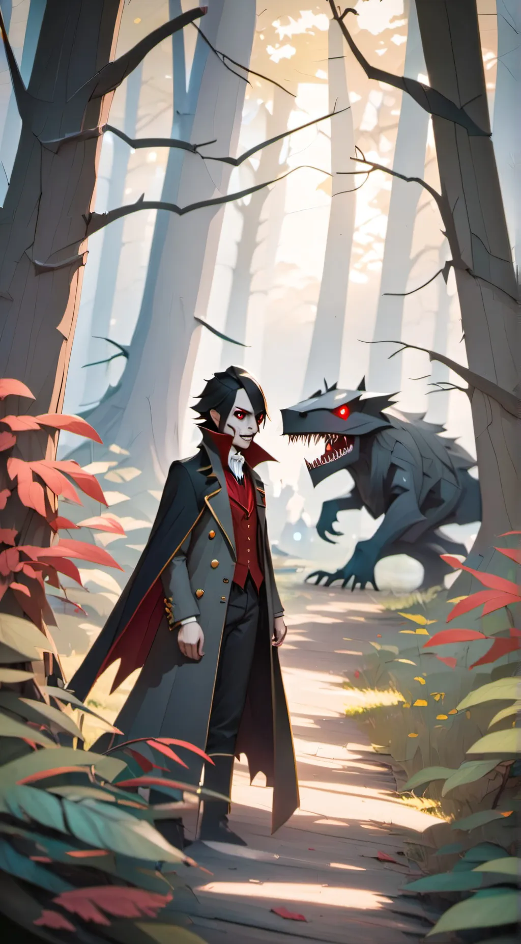 ai character: devil and demon background