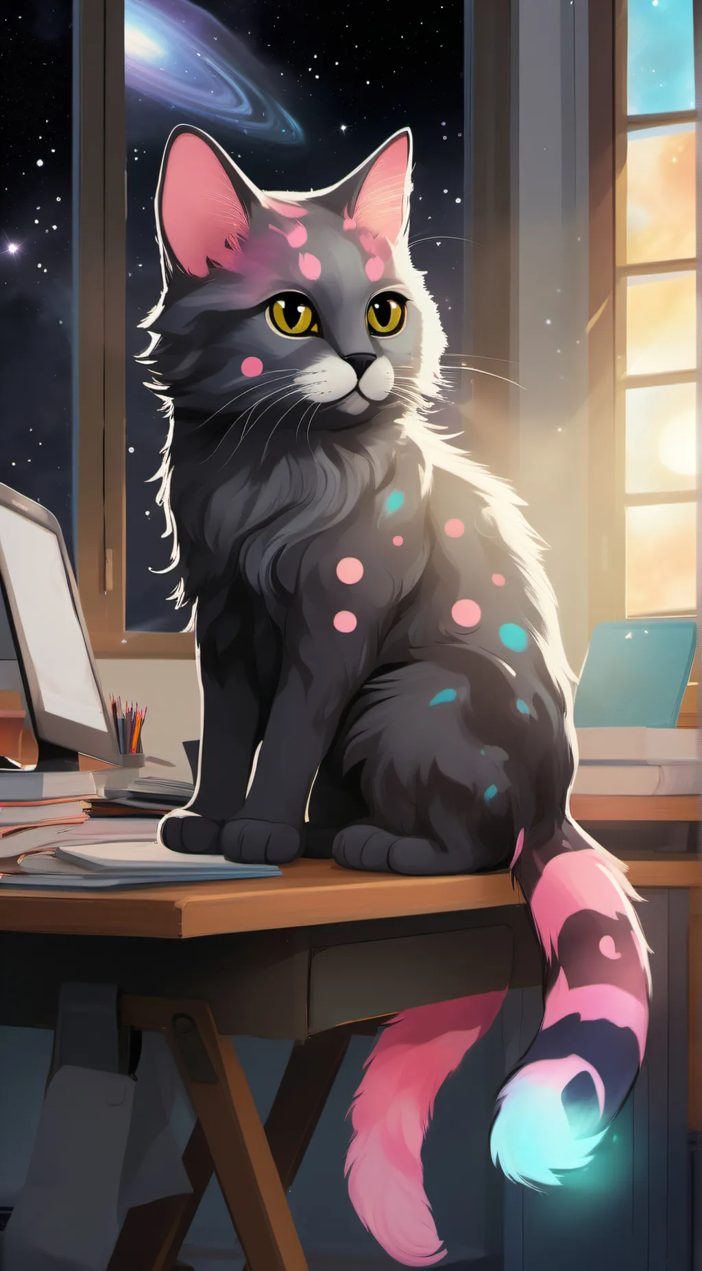 ai character: Skully poly background