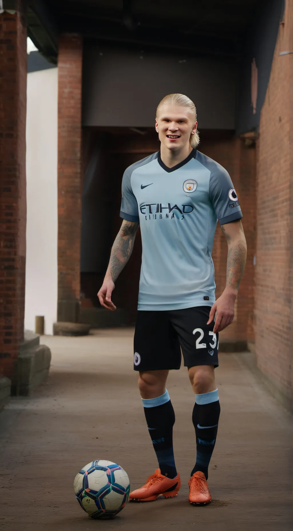 ai character: Haaland  background