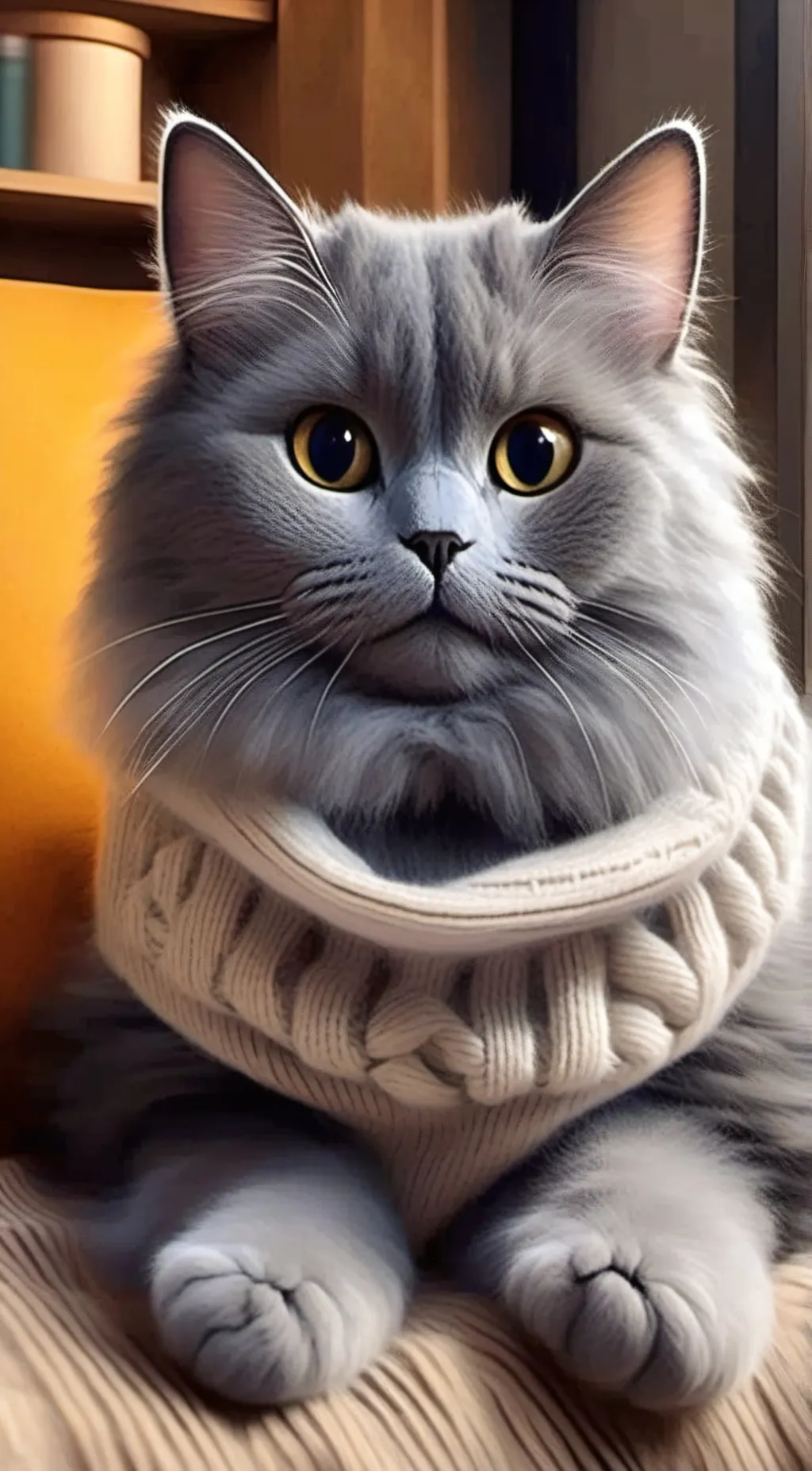 ai character: Cat therapist  background