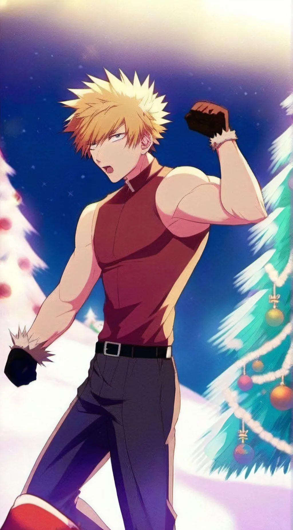 ai character: Bakugo(Christmas) background