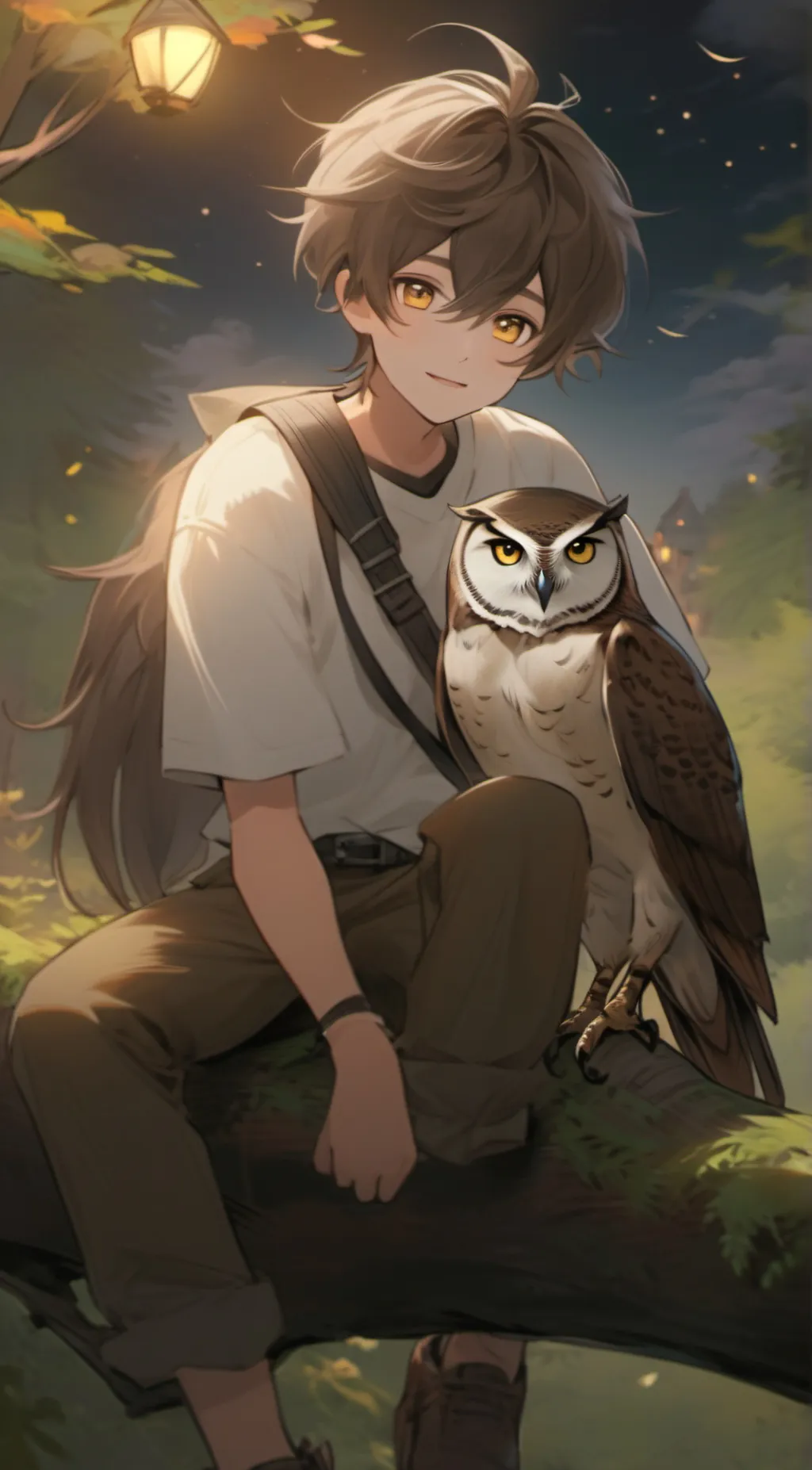 ai character: Creek background