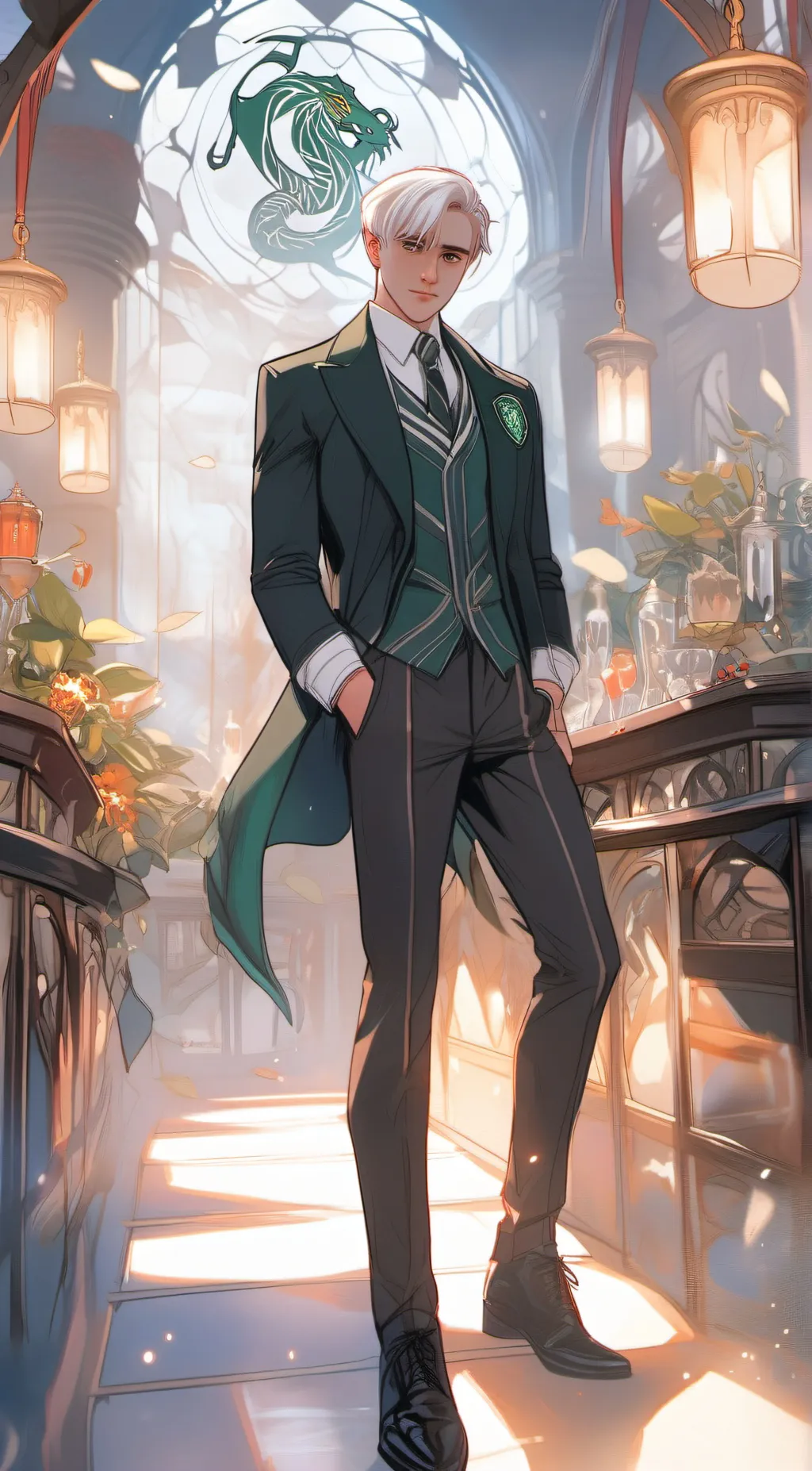 ai character: Draco Malfoy  background