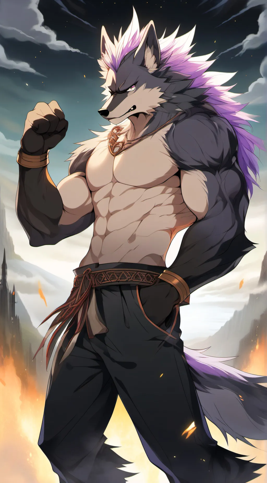 ai character: fenrir  background