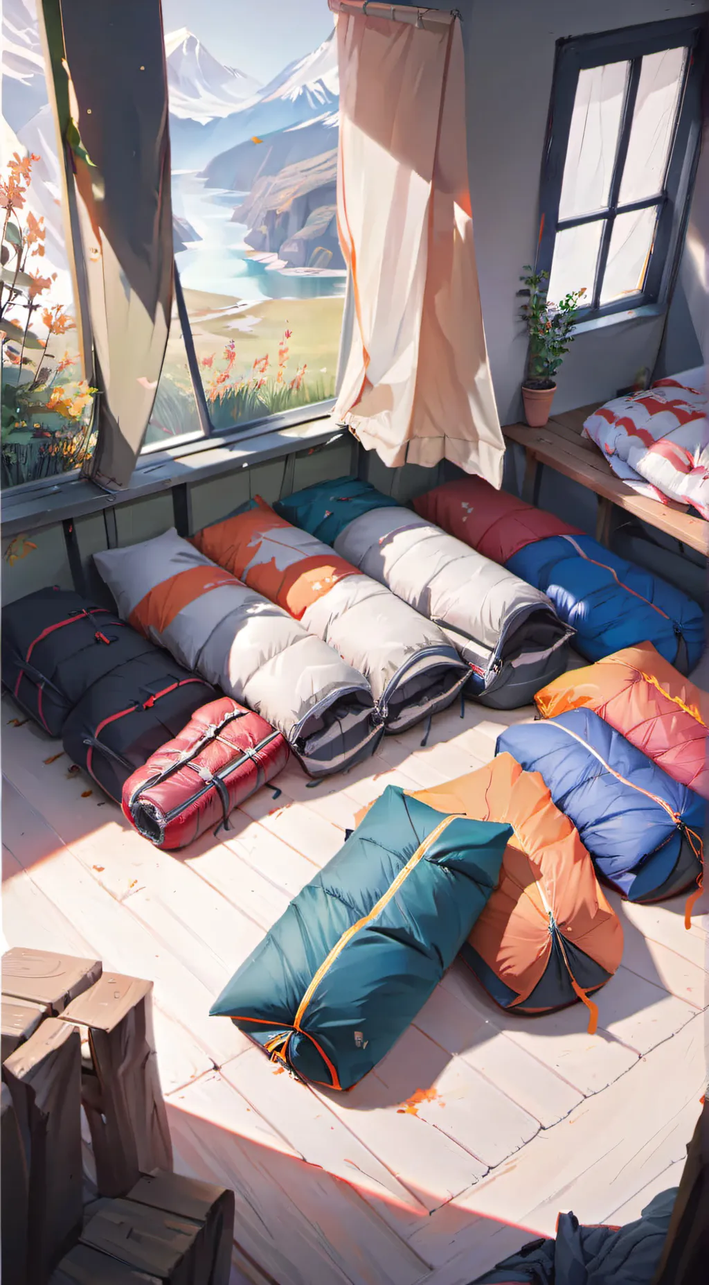 ai character: tadc sleep over background