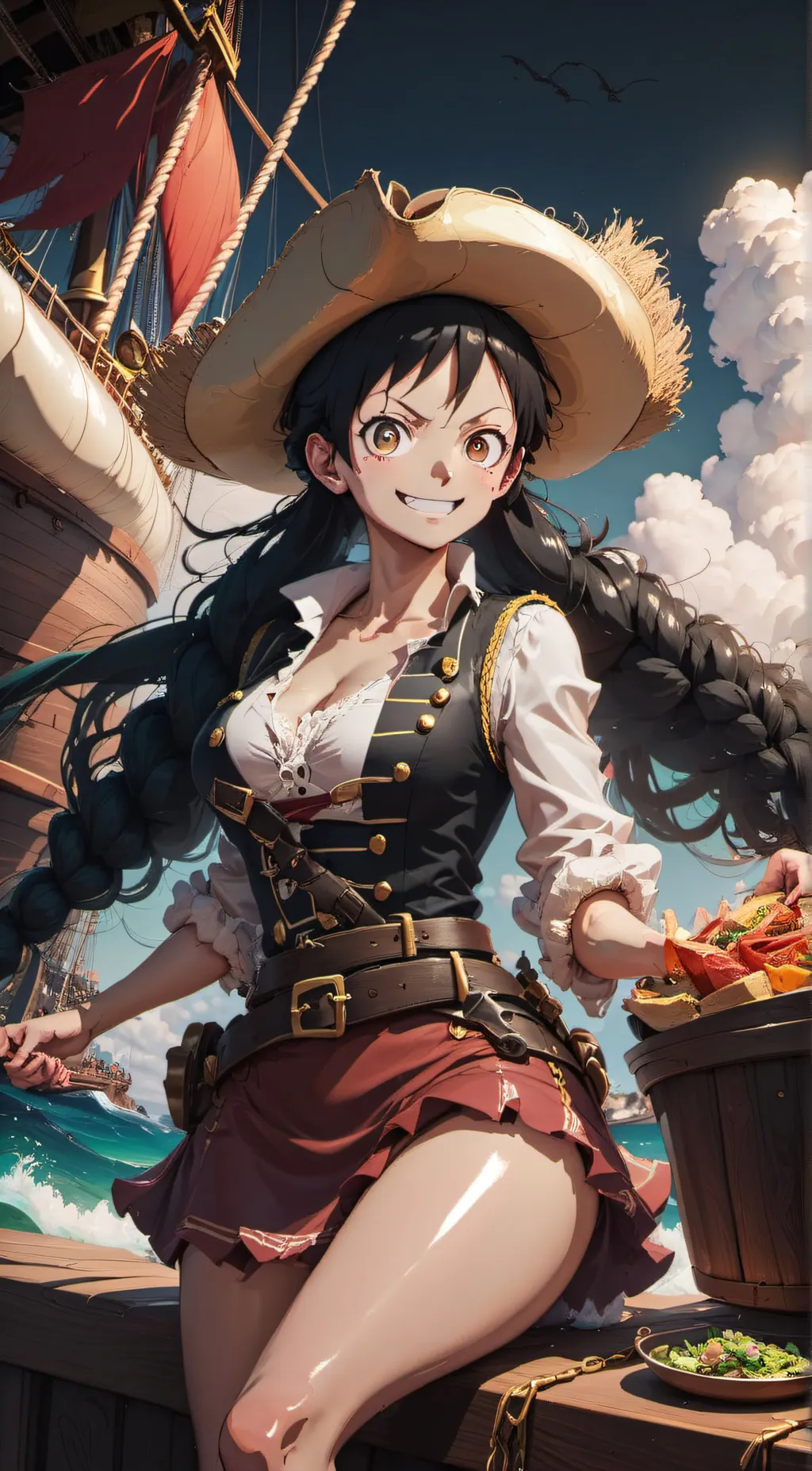 ai character: Monkey D Luffa  background