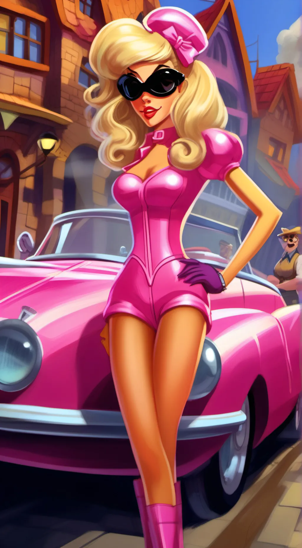ai character: Penelope Pitstop  background