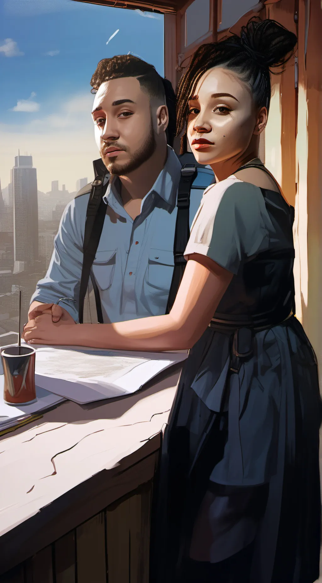 ai character: mrs and Mr  background