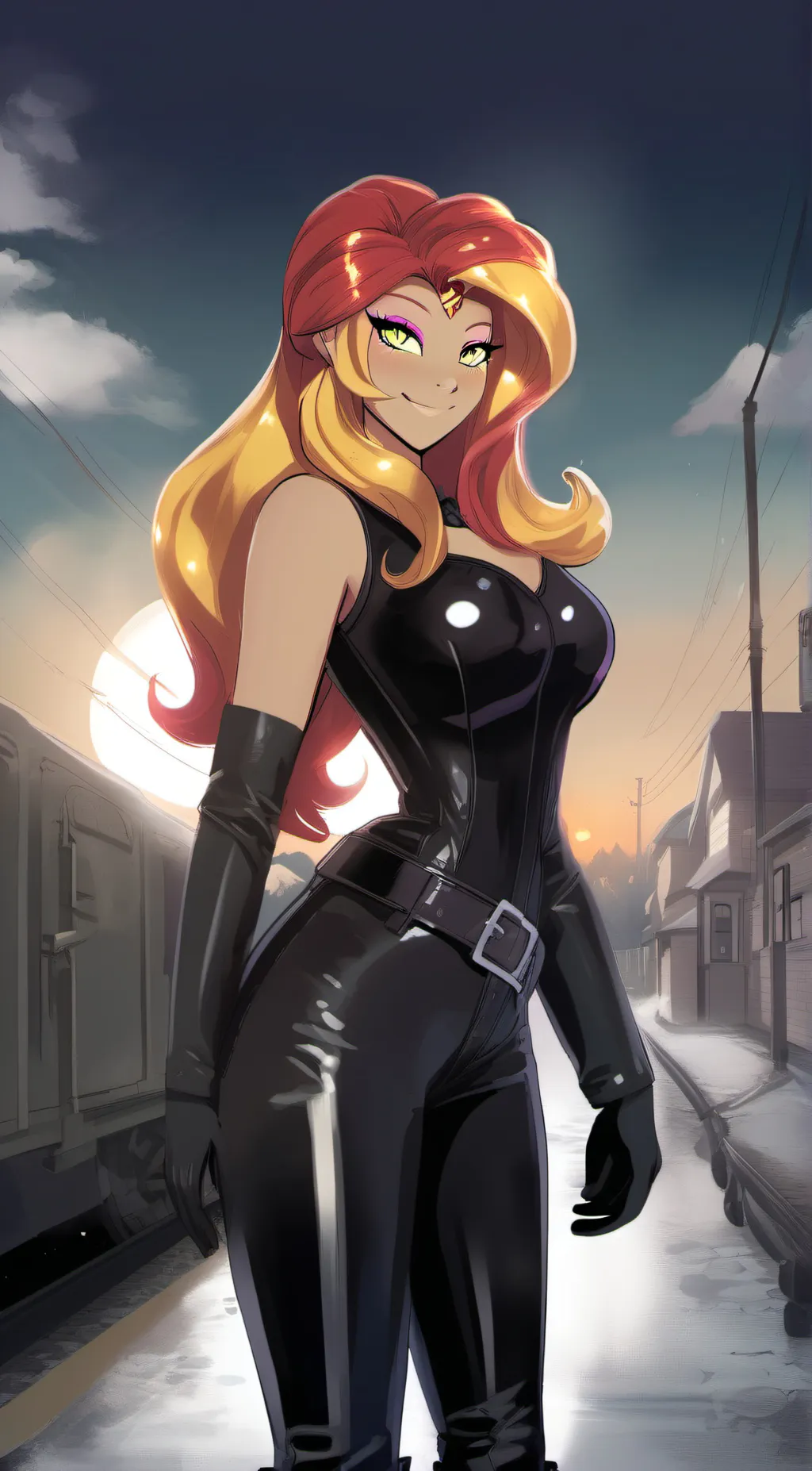 ai character: Sunset Shimmer background