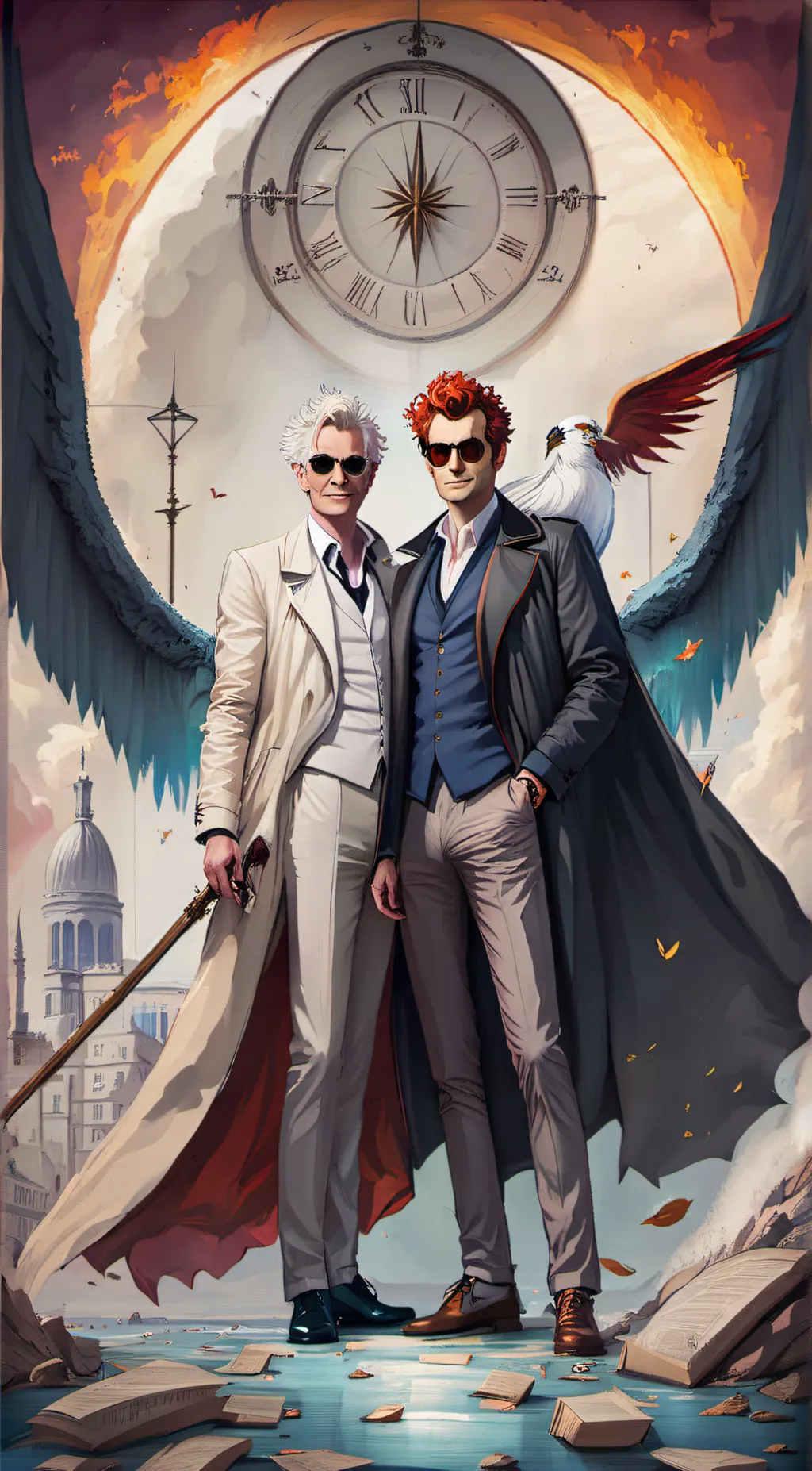 ai character: crowley/aziraphale background