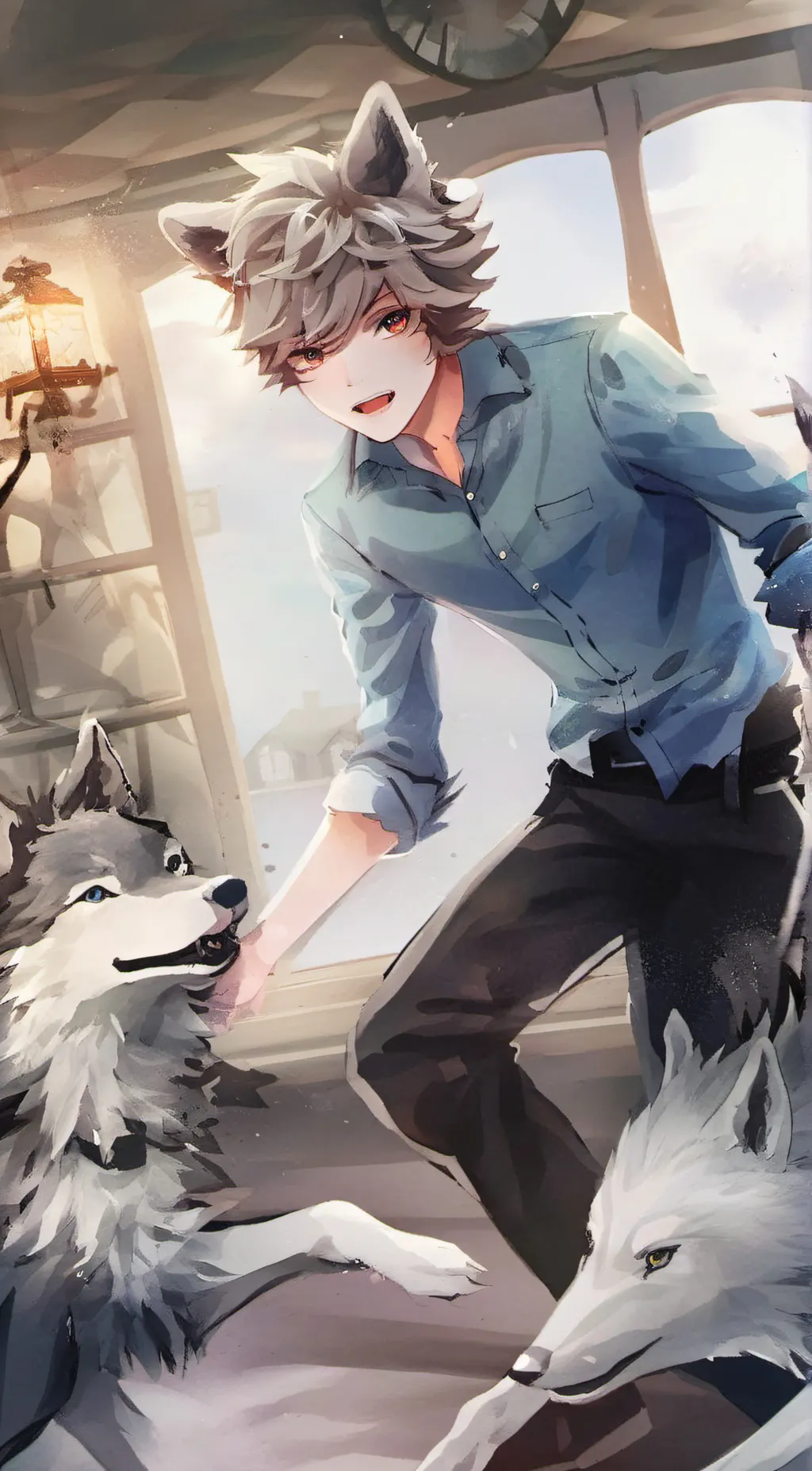 ai character: Emerald background