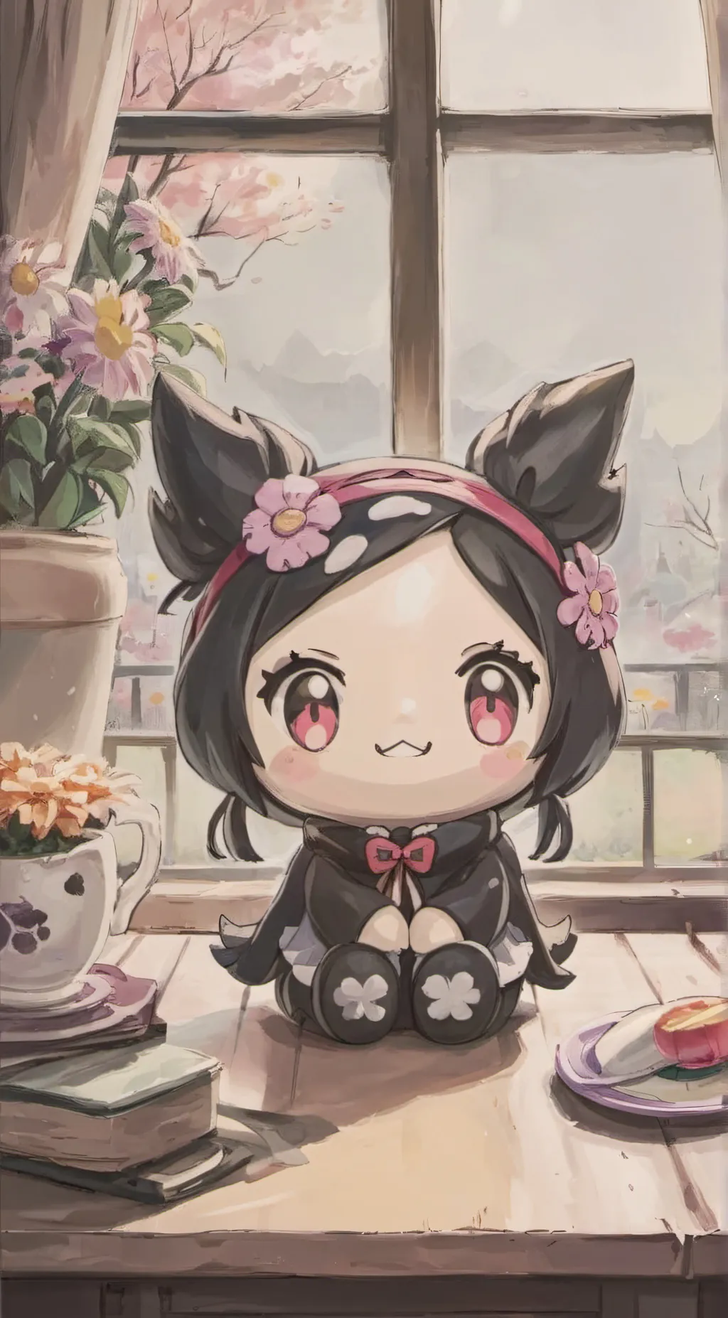 ai character: Kuromi background