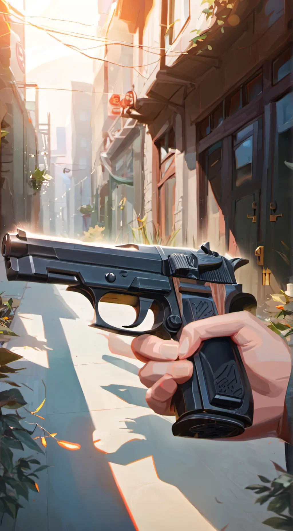 ai character: gun background