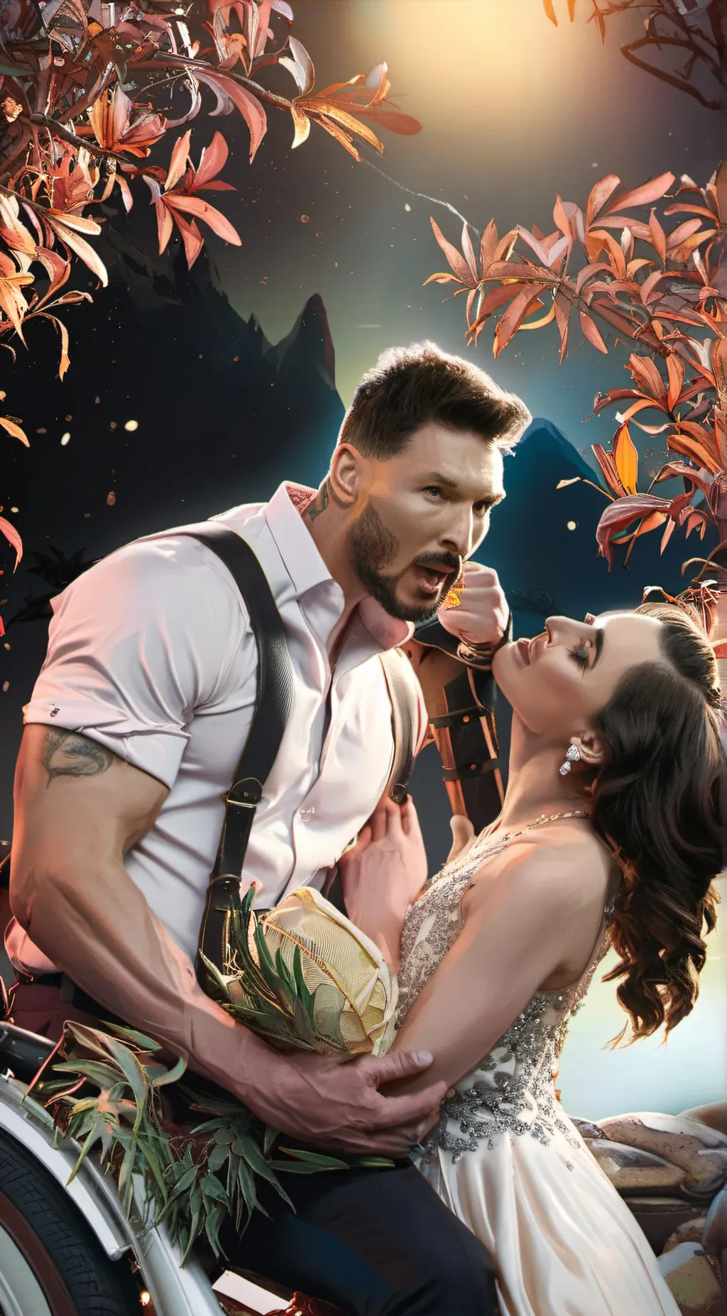 ai character: Messi&wife background