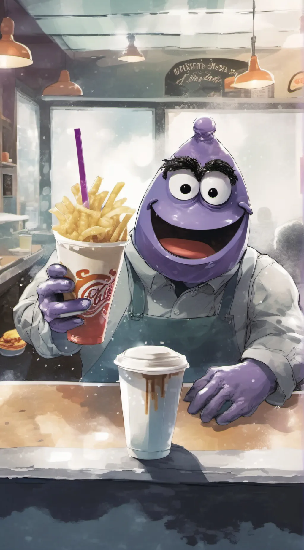 ai character: grimace background