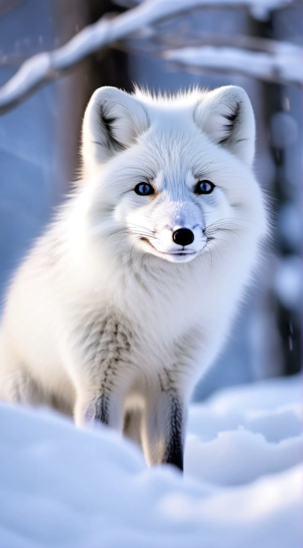 ai character: Arctic fox  background