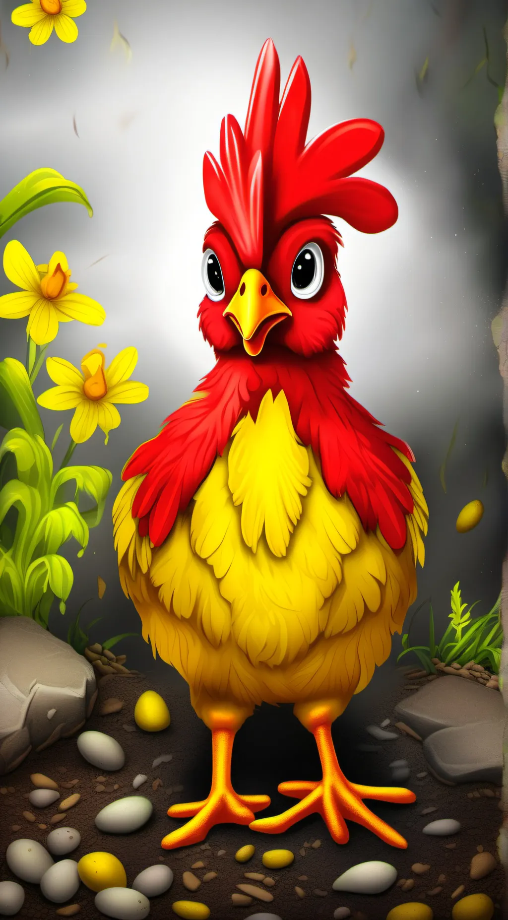 ai character: Alfred Chicken  background