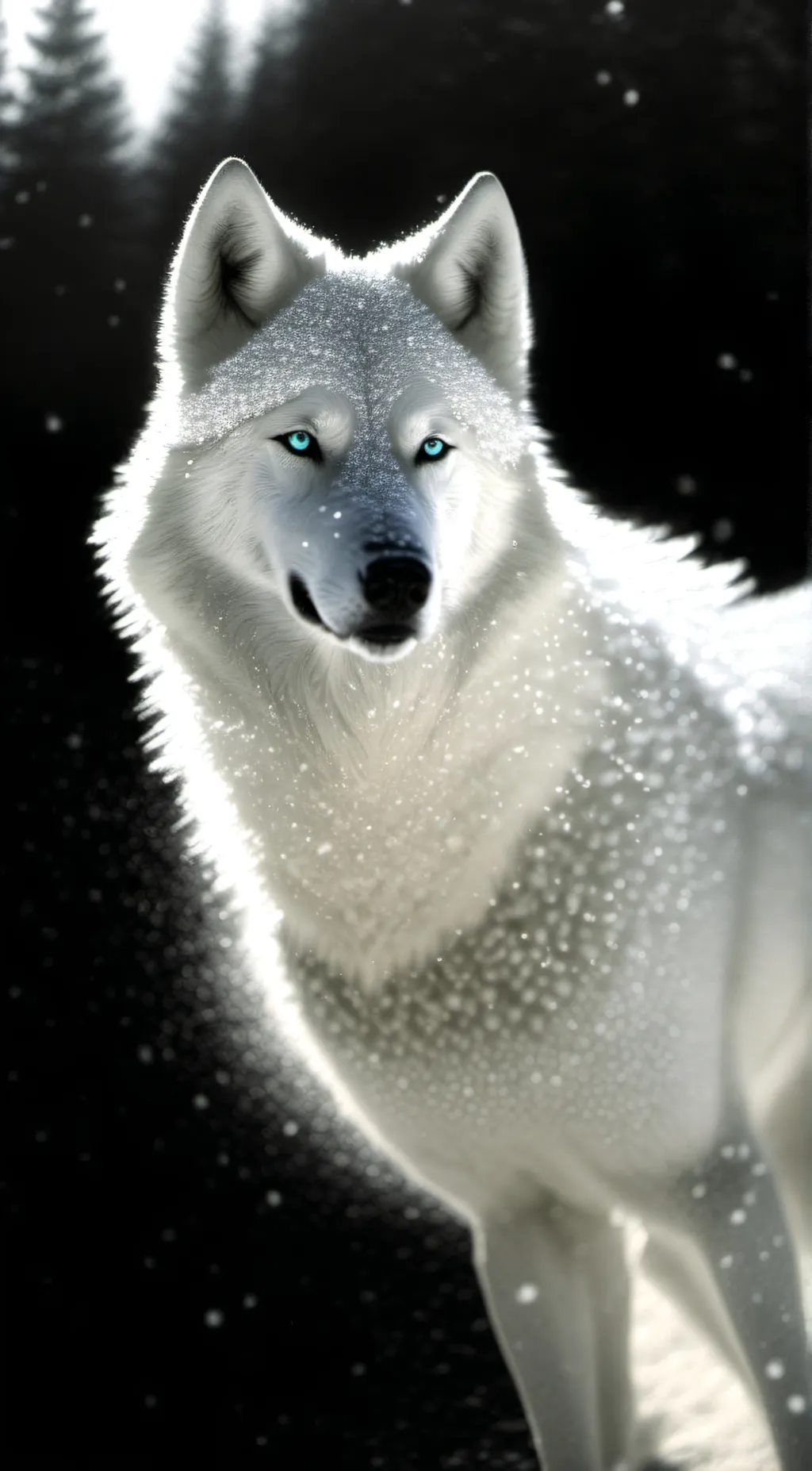 ai character: snow background