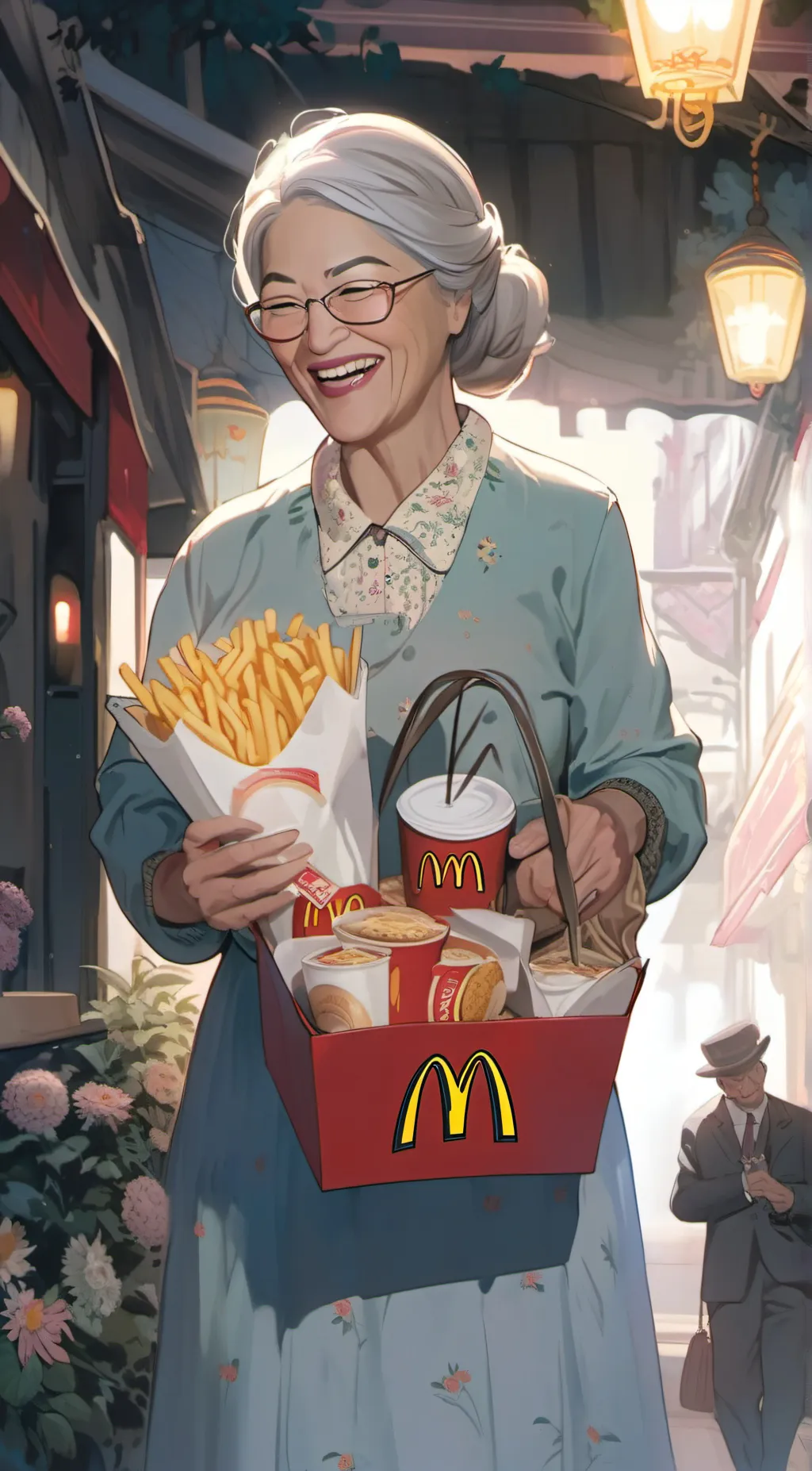 ai character: .•+Grandma+•. background