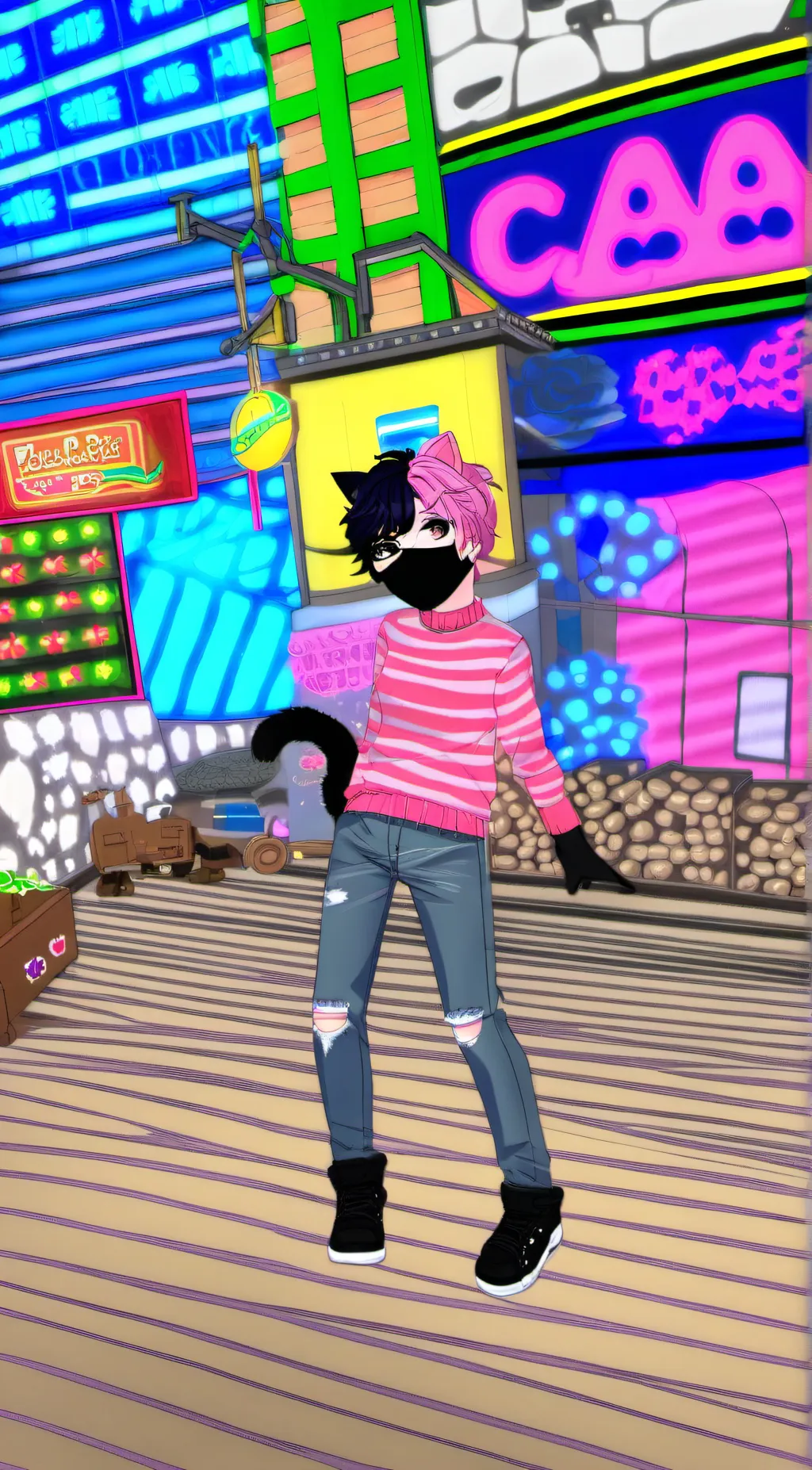 ai character: kc and zanes/ kane background