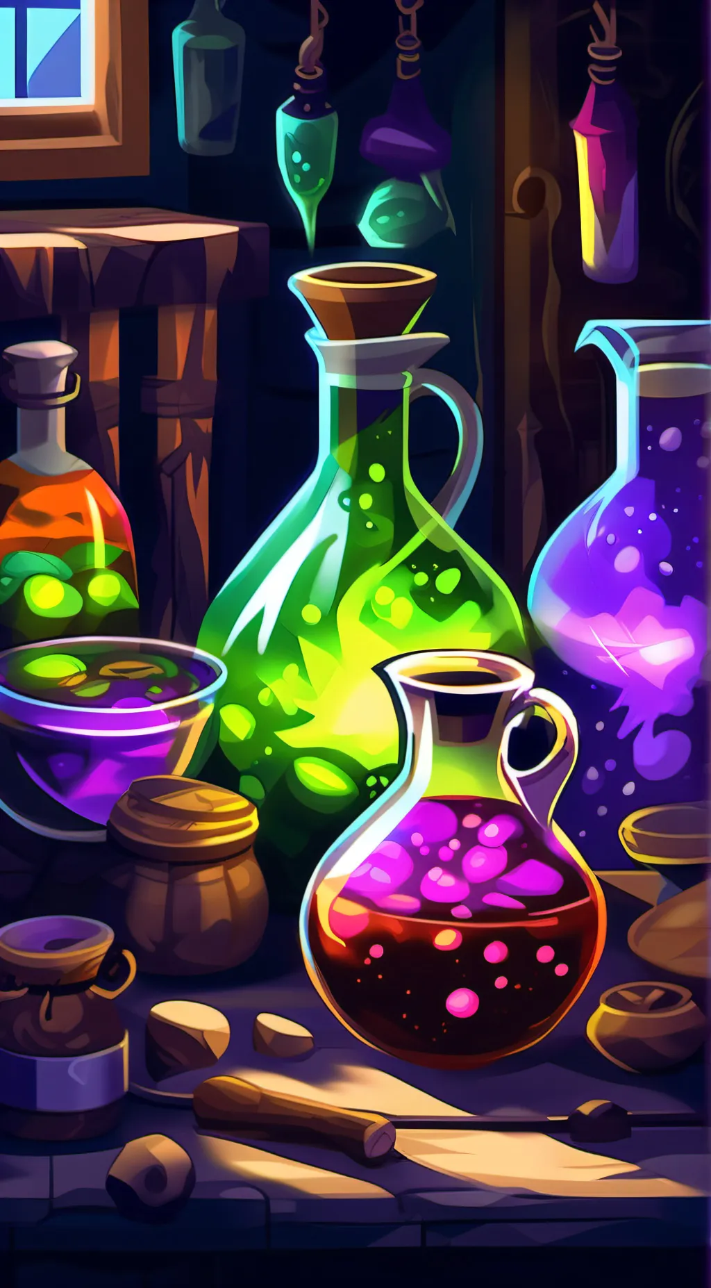ai character: potions background