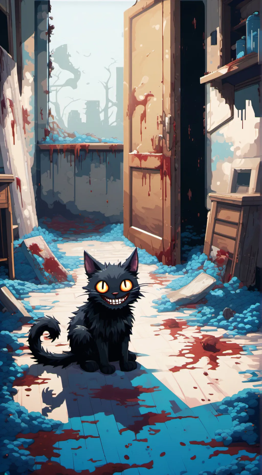 ai character: \ S̷M̵I̵L̷E̵S̸ / background