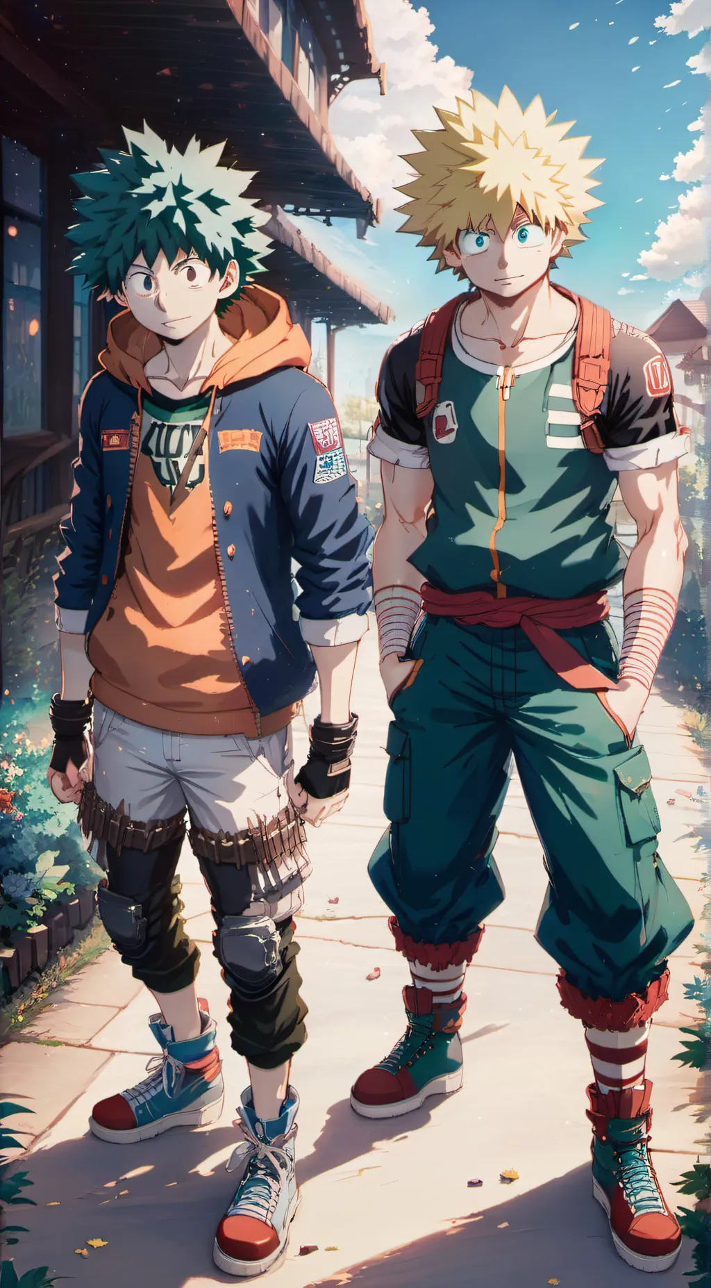 ai character: BAKUGO AND DEKU!!! background