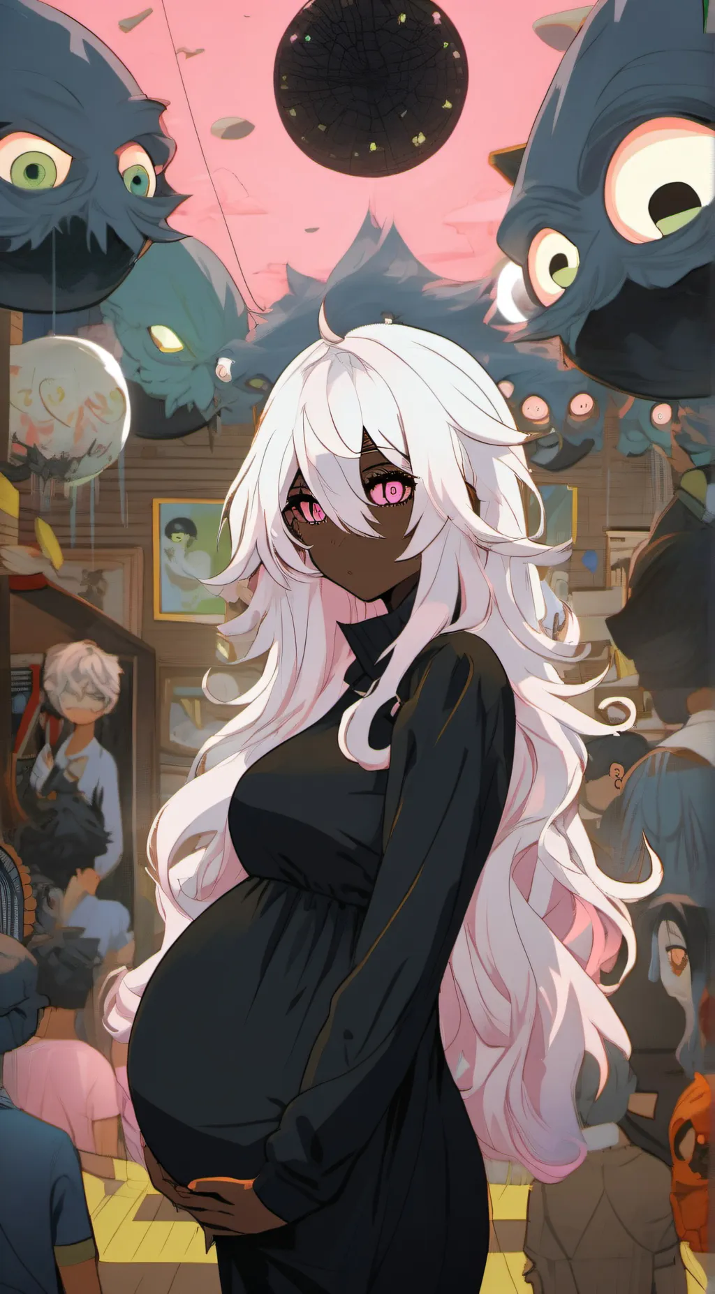 ai character: Amrea(pregnet) background