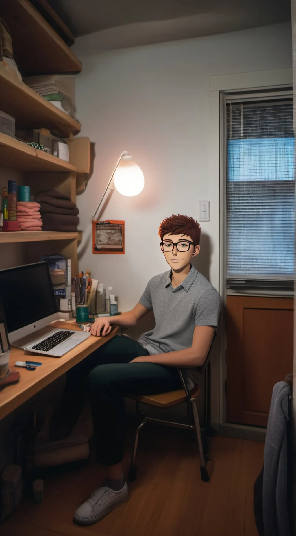 ai character: Casey  background