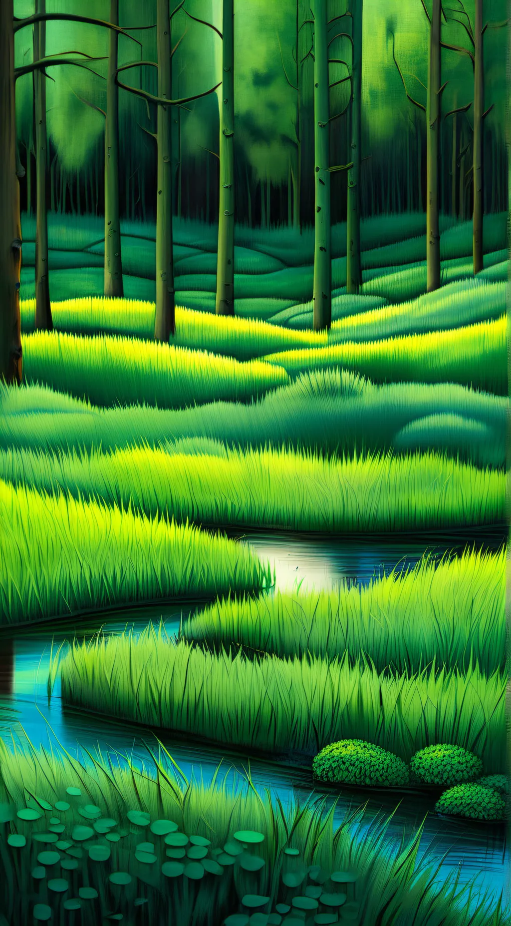 ai character: Grass background