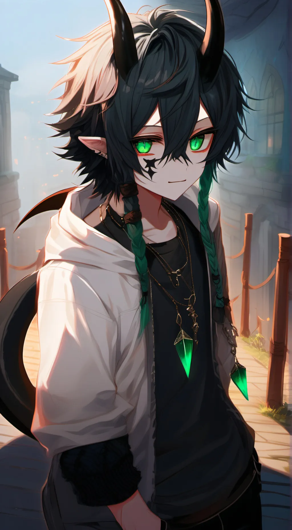 ai character: male hashira  background