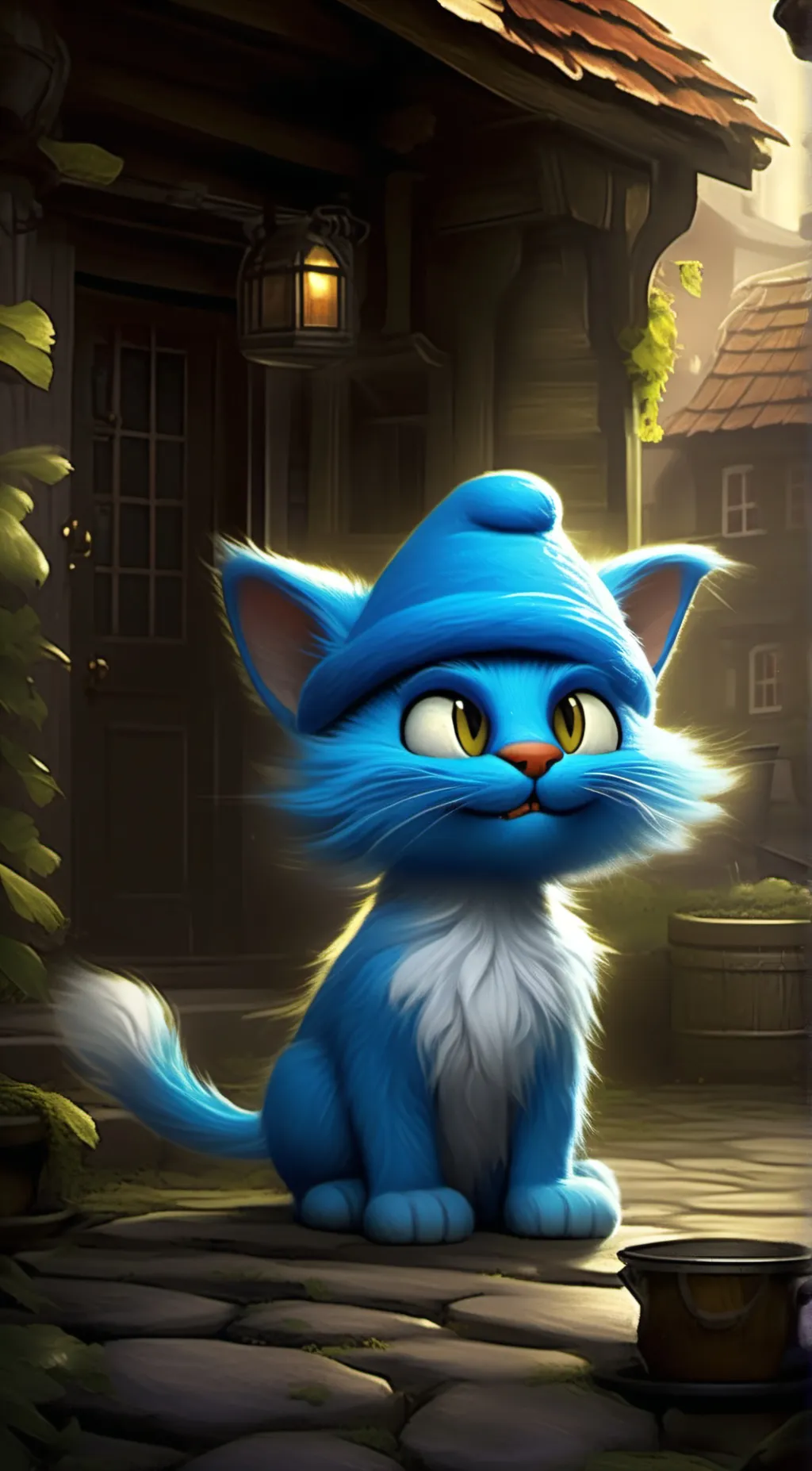 ai character: fake smurf cat background