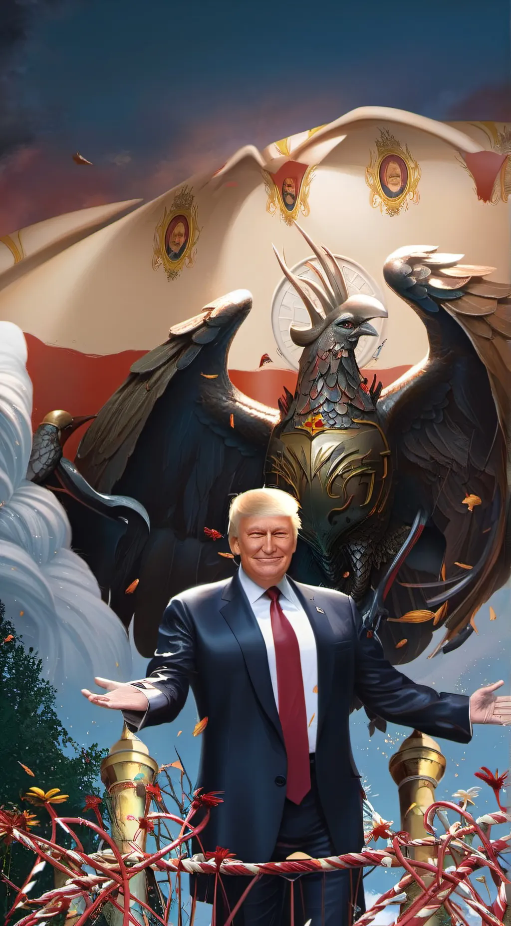 ai character: Donald demon trump background