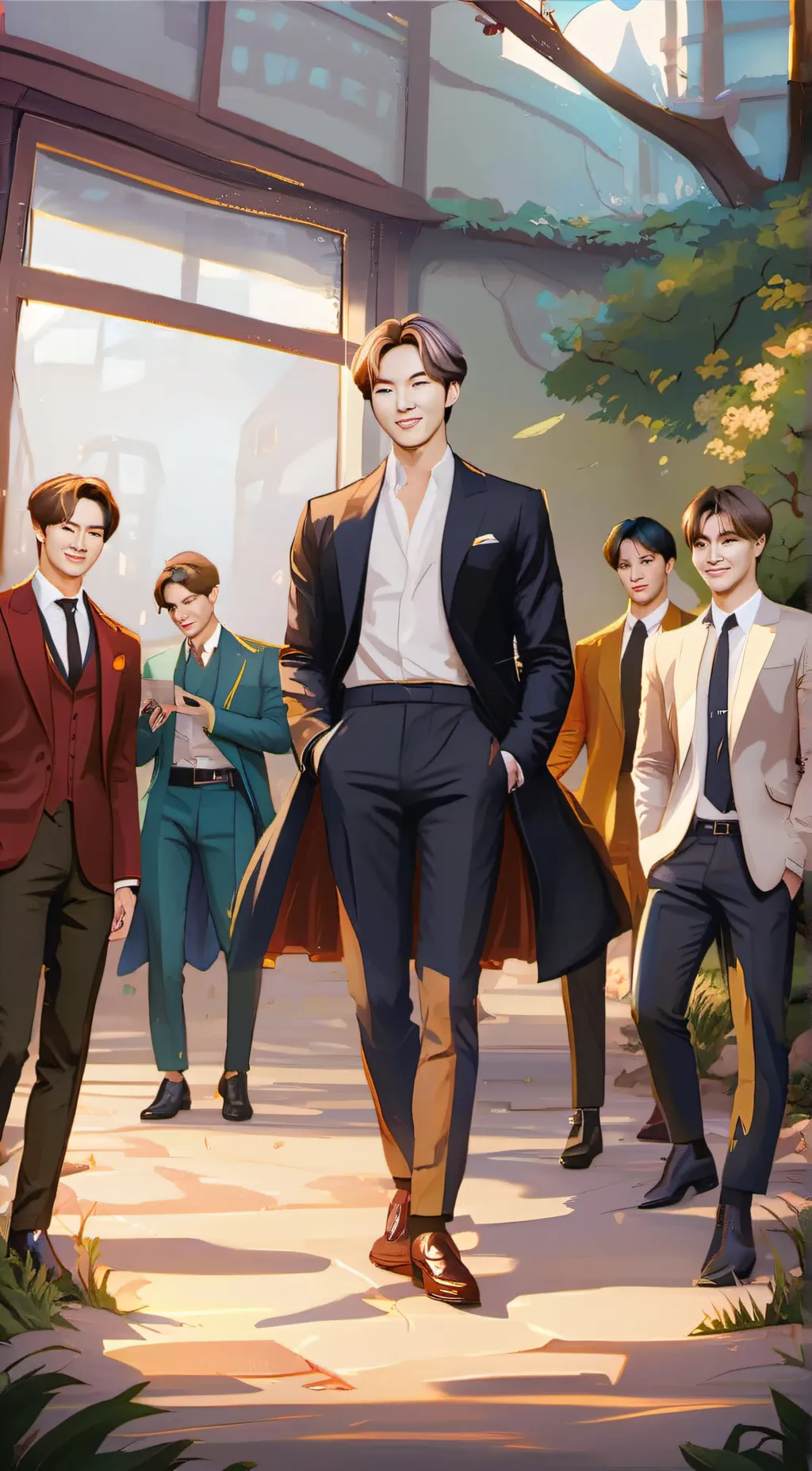 ai character: BTS  background