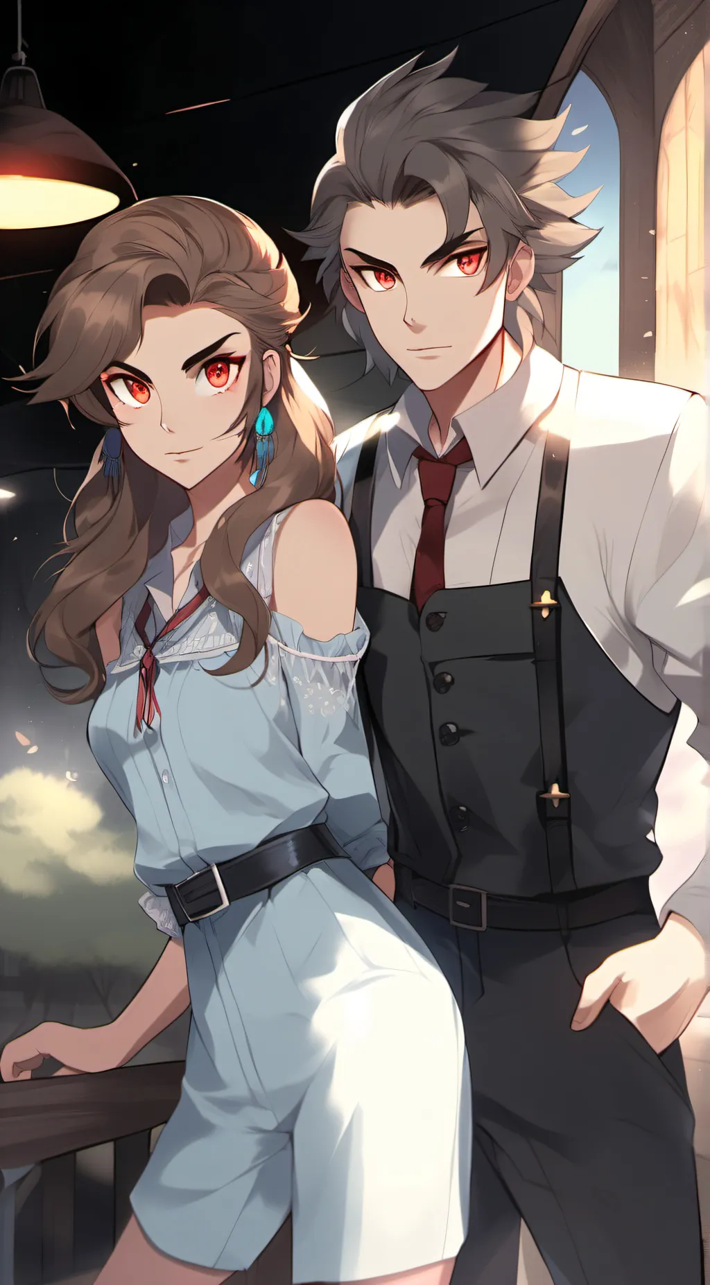 ai character: Leo and Amanda  background