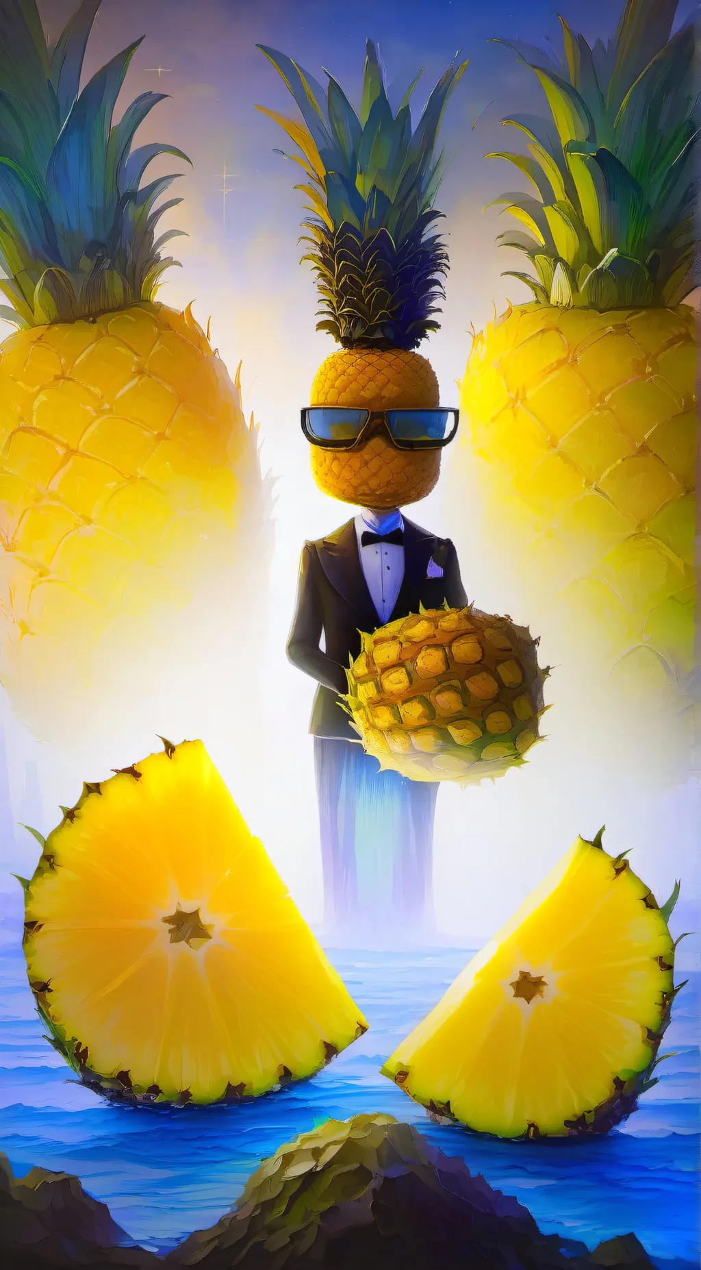 ai character: 🍍  background
