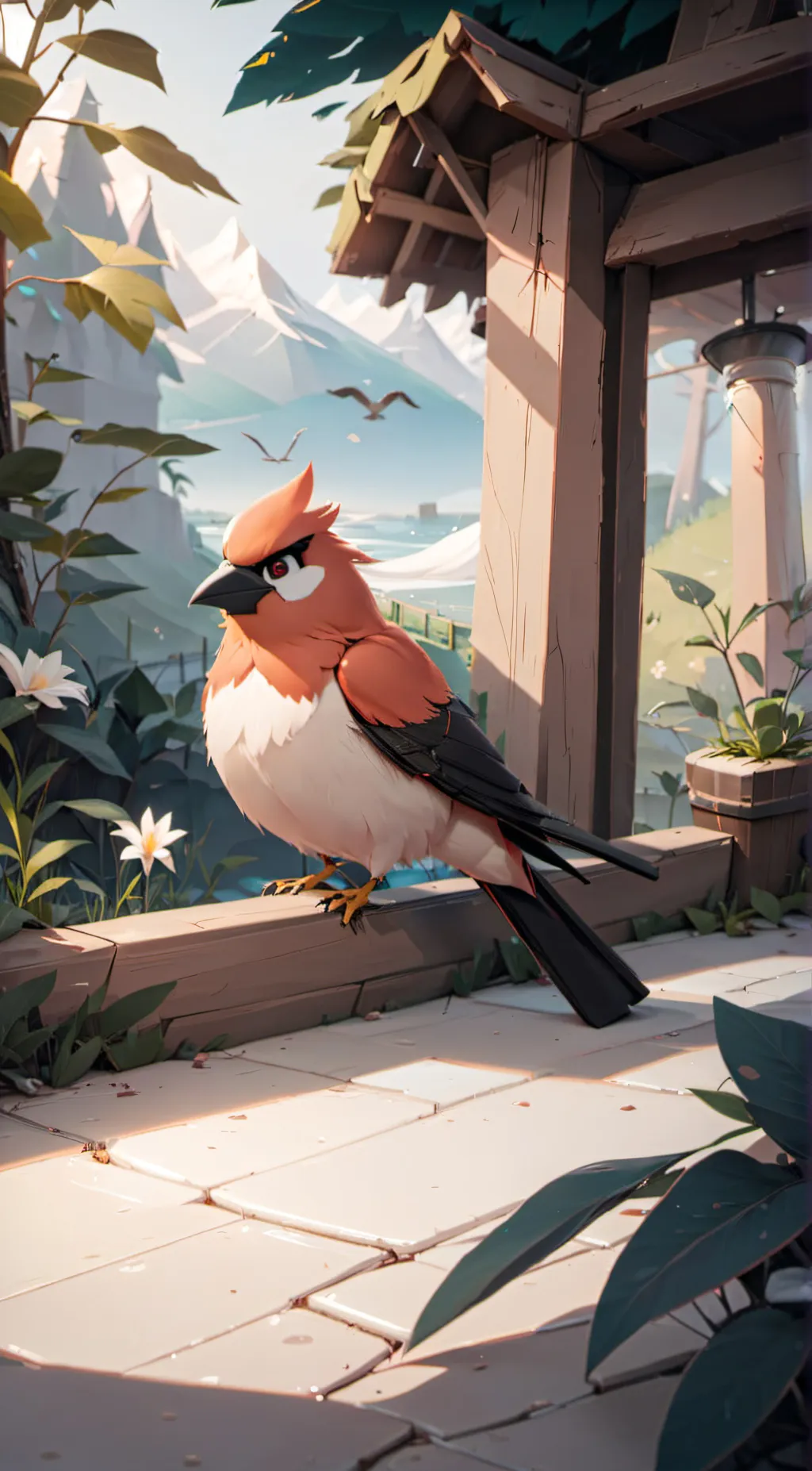 ai character: Red background