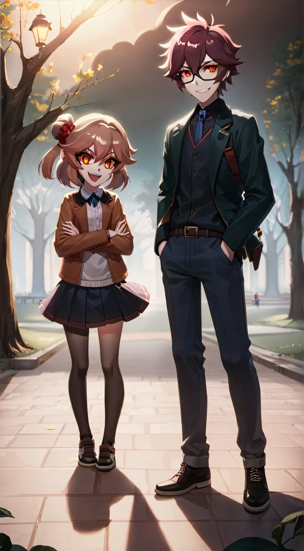 ai character: Levi and Veronica  background